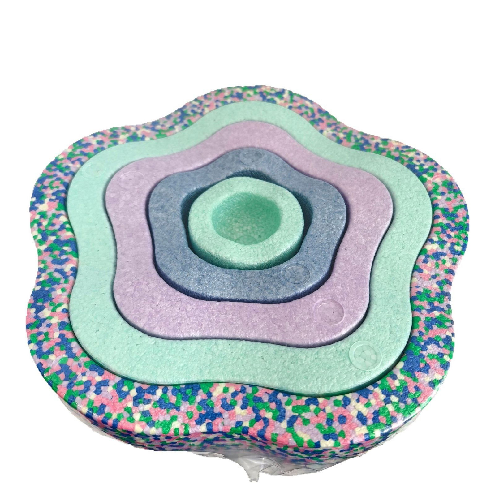 Jucarie Senzoriala de Echilibru, Flippy, Tip Stepping Stones, 5 Piese, din Spuma, pentru Miscare, Sarituri, Prindere, Diametru 28 cm, Model 3, Multicolor [3]