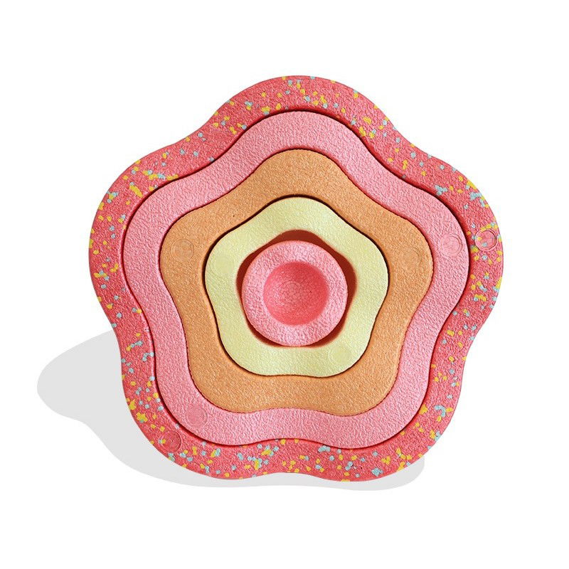 Jucarii interactive - Jucarie Senzoriala de Echilibru, Flippy, Tip Stepping Stones, 5 Piese, din Spuma, pentru Miscare, Sarituri, Prindere, Diametru 28 cm, Model 1, Multicolor