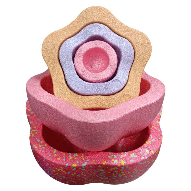 Jucarie Senzoriala de Echilibru, Flippy, Tip Stepping Stones, 5 Piese, din Spuma, pentru Miscare, Sarituri, Prindere, Diametru 28 cm, Model 1, Multicolor [9]