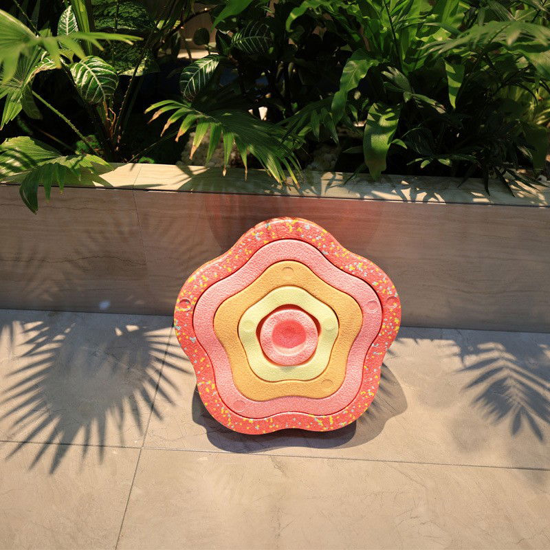 Jucarie Senzoriala de Echilibru, Flippy, Tip Stepping Stones, 5 Piese, din Spuma, pentru Miscare, Sarituri, Prindere, Diametru 28 cm, Model 1, Multicolor [7]