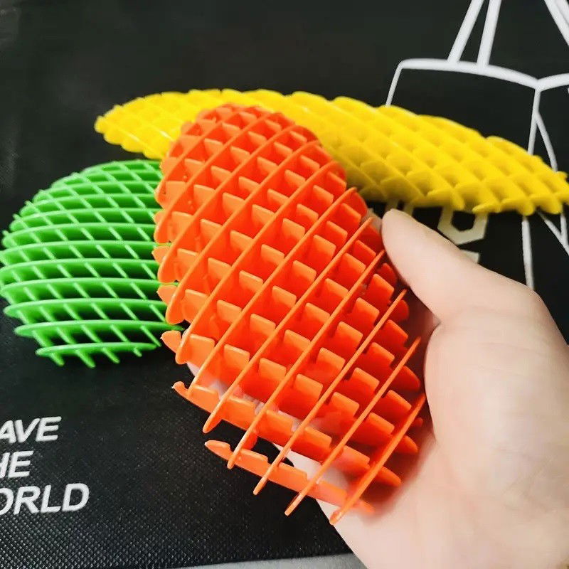 Jucarie Worm Fidget de Decompresie, Flippy, Anti Stres, Dimensiune Compacta 10 cm, Dimensiune Extinsa 24.5 cm, Portocaliu [6]