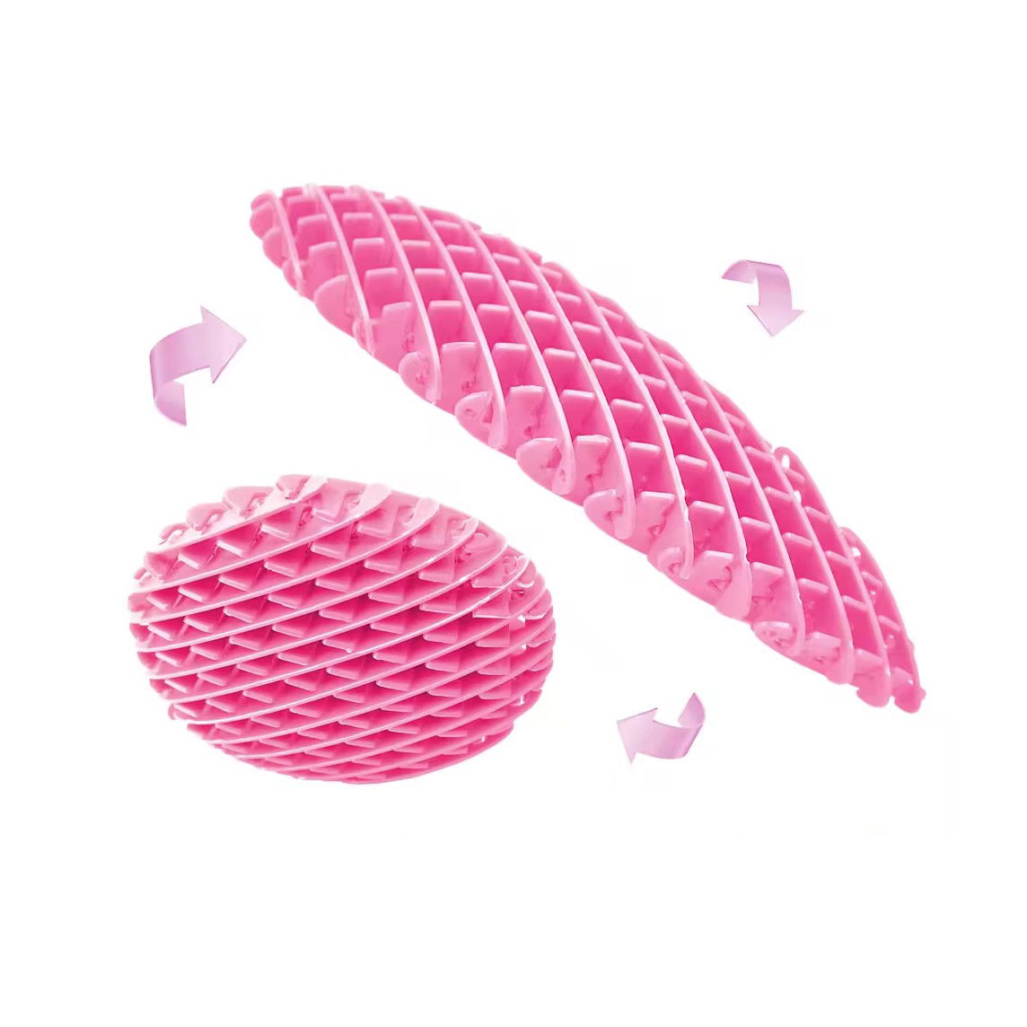 Jucarii - Jucarie Worm Fidget de Decompresie, Flippy, Anti Stres, Dimensiune Compacta 10 cm, Dimensiune Extinsa 24.5 cm, Roz