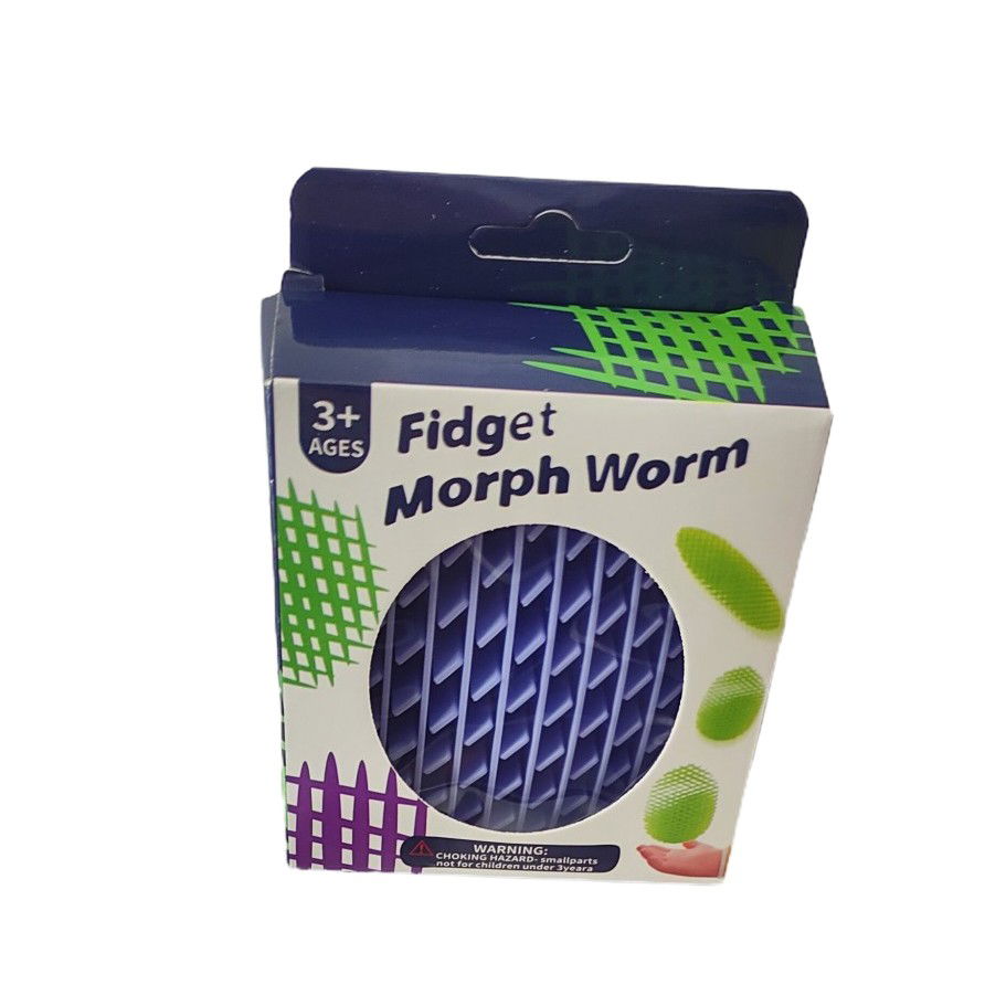 Jucarie Worm Fidget de Decompresie, Flippy, Anti Stres, Dimensiune Compacta 10 cm, Dimensiune Extinsa 24.5 cm, Mov [3]