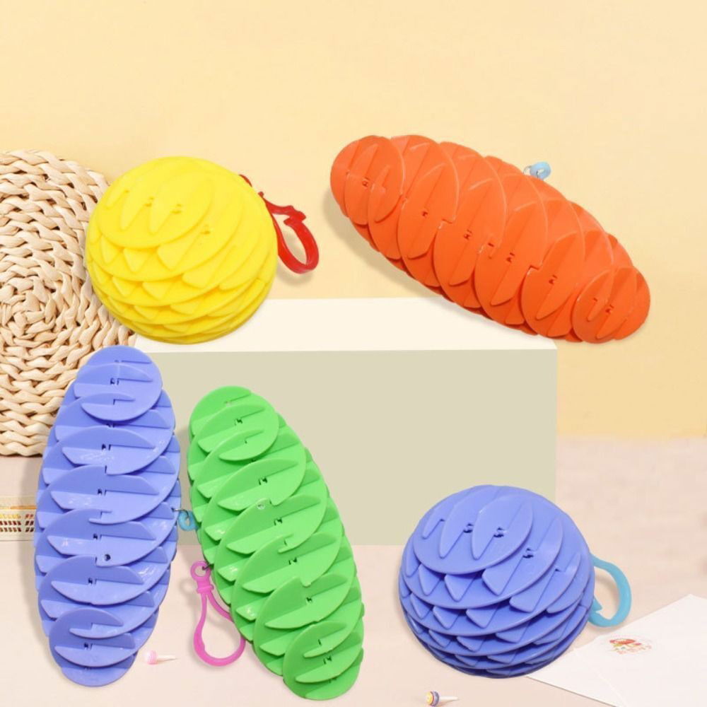 Jucarie Worm Fidget de Decompresie, Flippy, Anti Stres, Dimensiune Compacta 6 cm, Dimensiune Extinsa 15.5 cm, Albastru eschis [5]