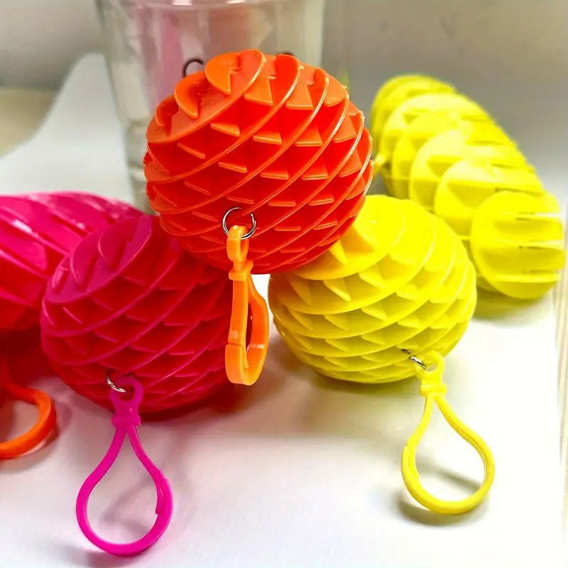 Jucarie Worm Fidget de Decompresie, Flippy, Anti Stres, Dimensiune Compacta 6 cm, Dimensiune Extinsa 15.5 cm, Galben [4]