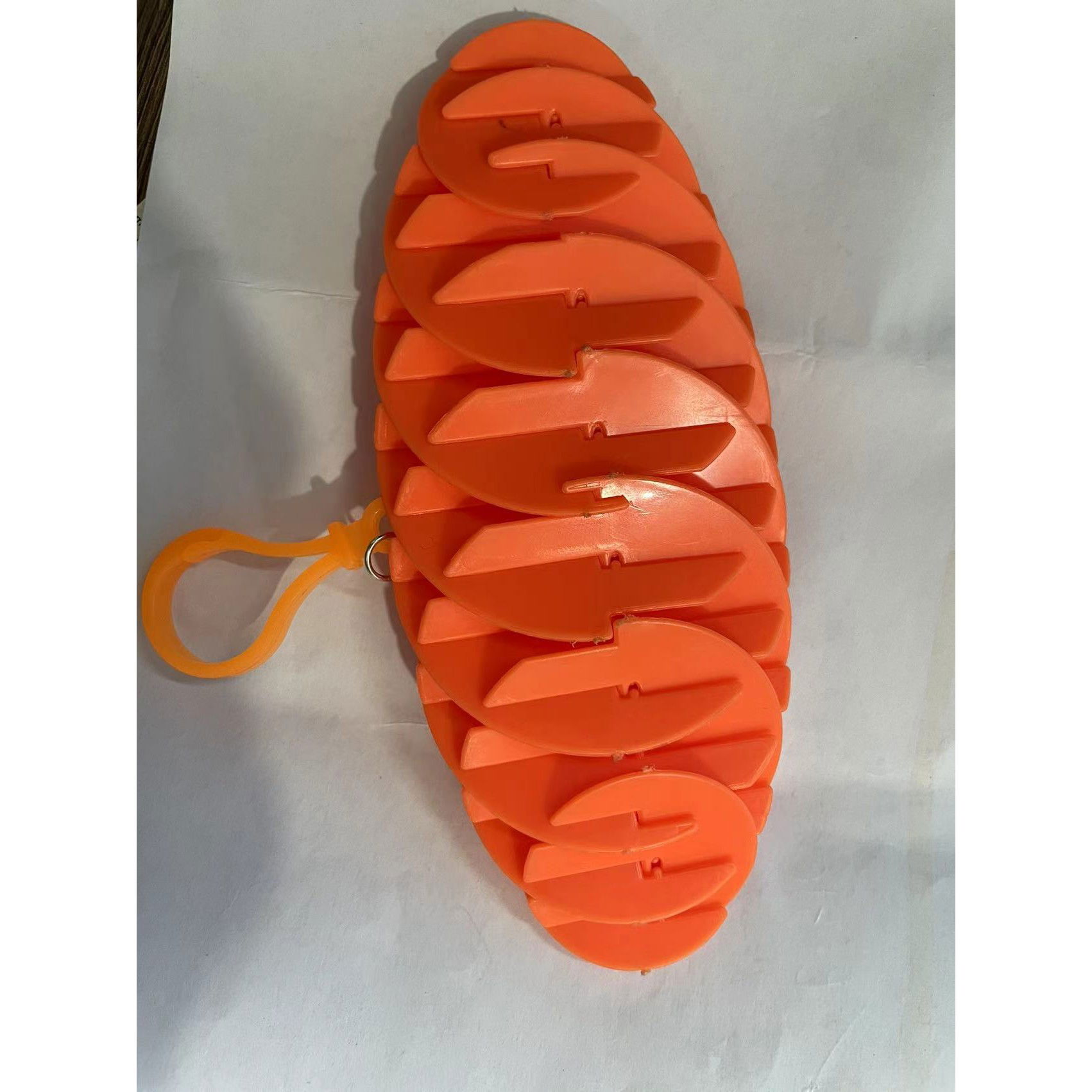 Jucarie Worm Fidget de Decompresie, Flippy, Anti Stres, Dimensiune Compacta 6 cm, Dimensiune Extinsa 15.5 cm, Portocaliu [8]