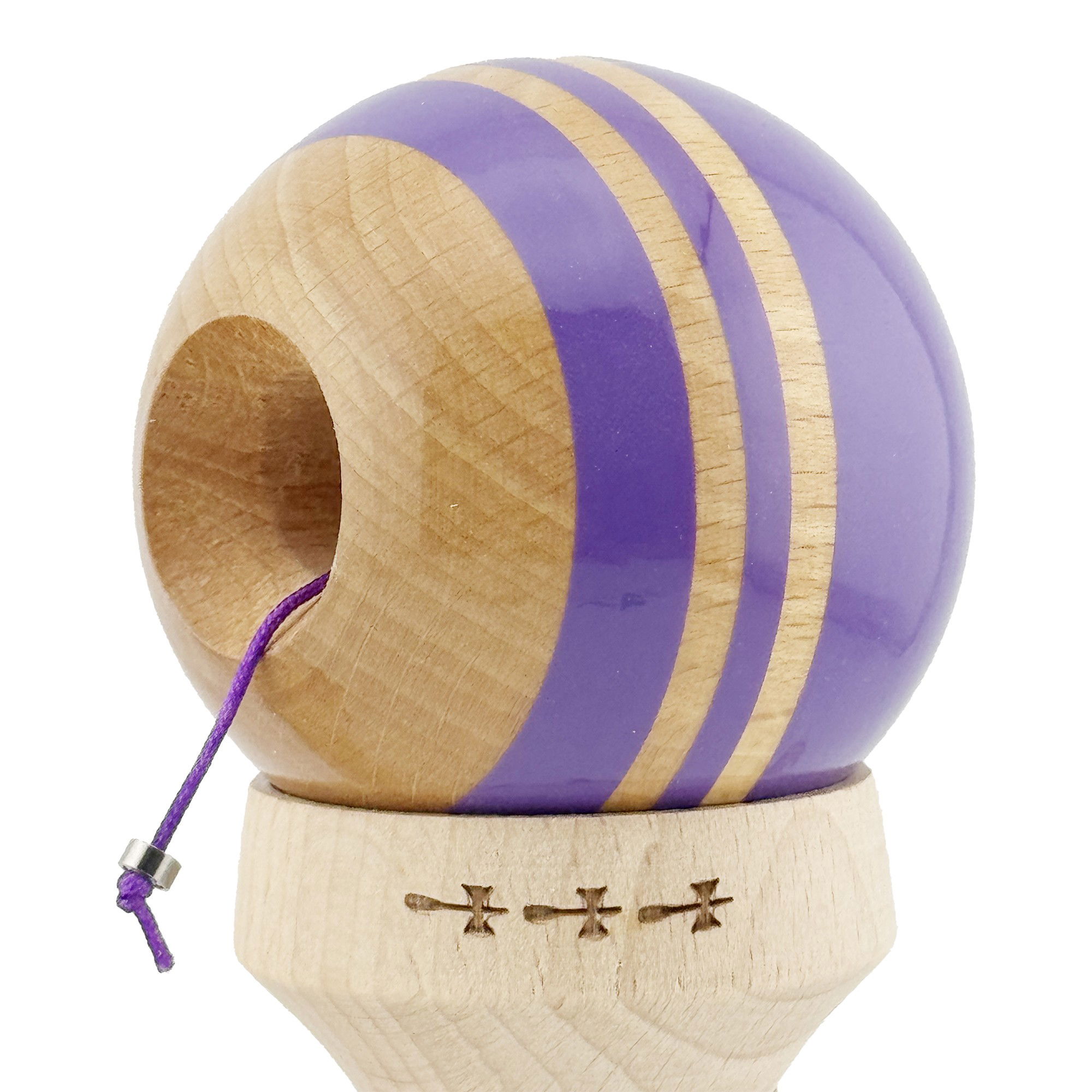 Kendama X Originala RAINBOW, Profesionala, Flippy, Cupe Mari KING SIZE V3, Super Sticky, Gaura in Baza, Rulment Metalic, din lemn 18 cm, Ata 62/65 cm, Indigo/Maro [6]