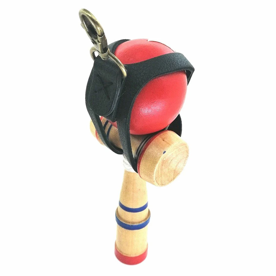 Accesorii Kendama - Husa Suport pentru Kendama, Flippy, din Piele Ecologica Rezistenta in Timp, Diametrul 6 cm, Negru