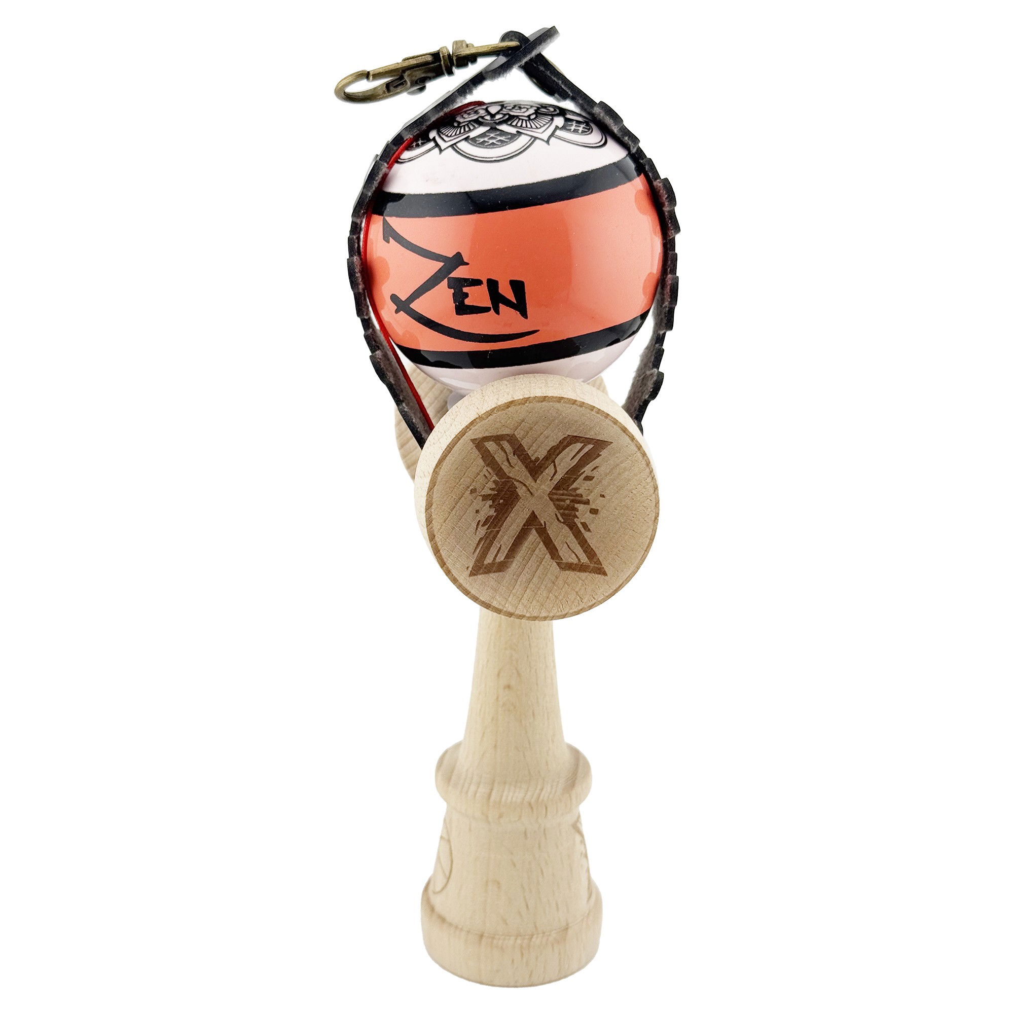 Husa pentru Kendama, Flippy, tip Pandativ/Breloc, Imprimeu Skull, din Piele Ecologica, 26 x 3.2 cm, Negru [3]