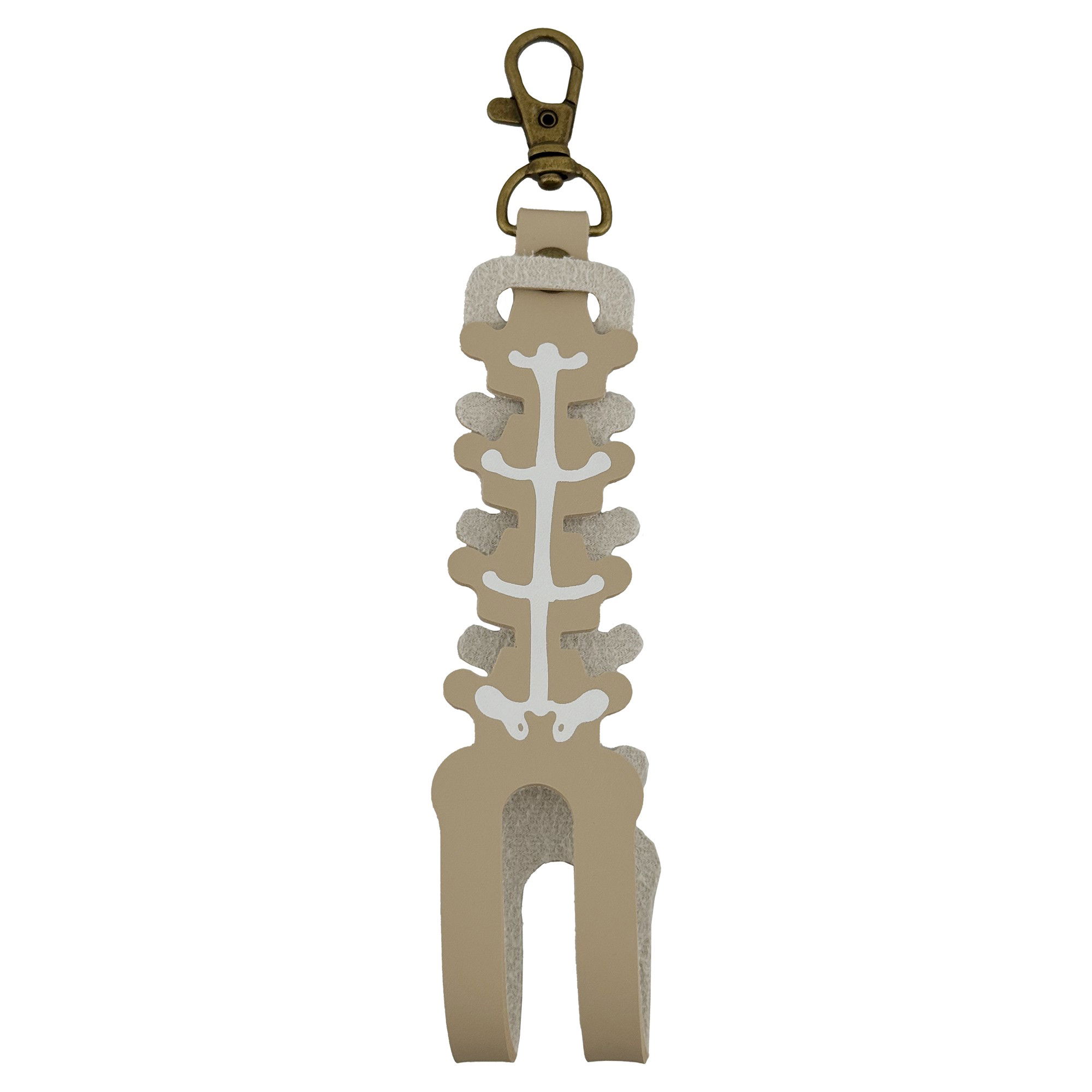 Accesorii Kendama - Husa pentru Kendama, Flippy, tip Pandativ/Breloc, Imprimeu Skull, din Piele Ecologica, 26 x 3.2 cm, Bej deschis