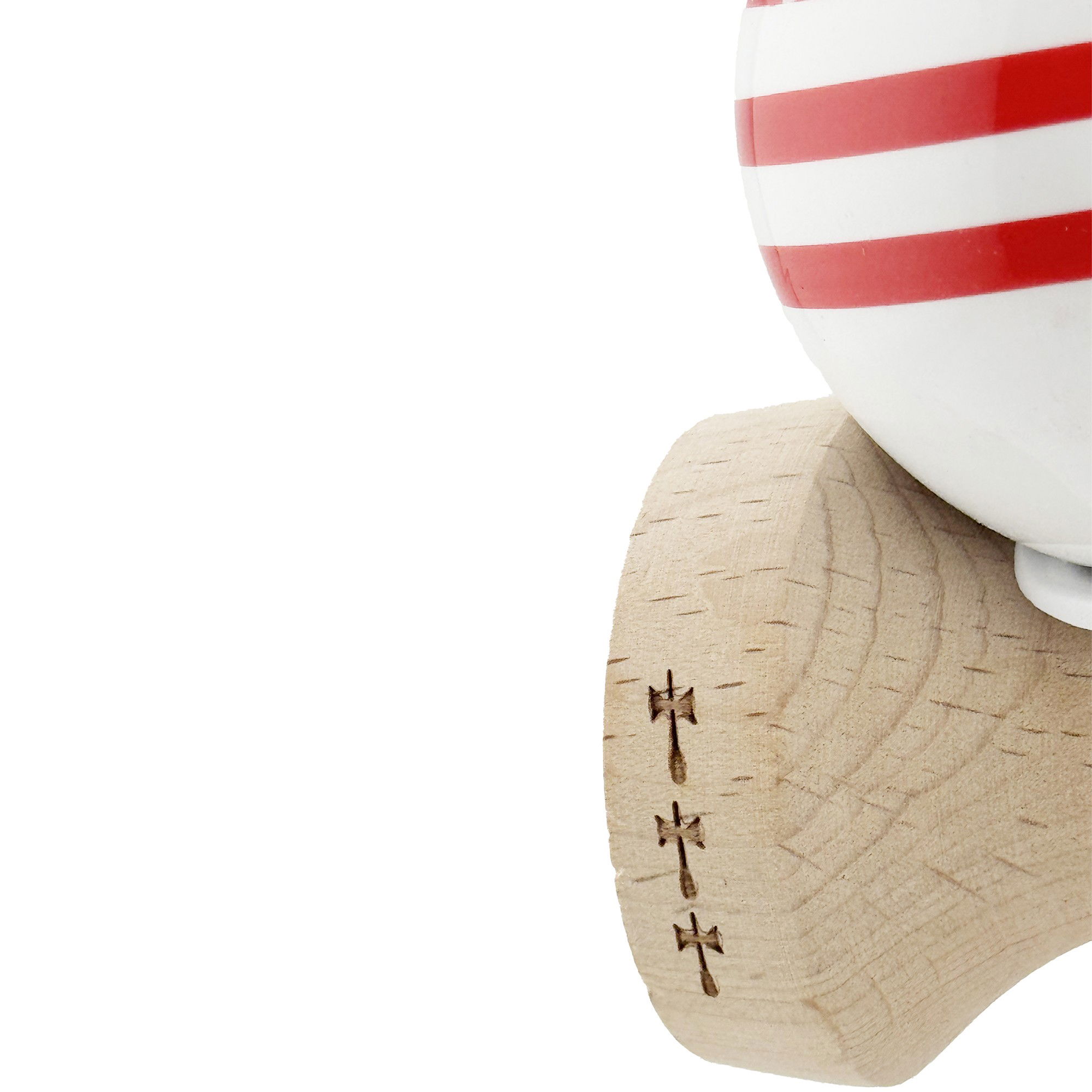 Kendama X Originala CHICANOS, Profesionala, Flippy, Cupe Mari KING SIZE V3, Super Sticky, Gaura in Baza, Rulment Metalic, din lemn 18 cm, Ata 62/65 cm, Rosu/Alb [7]