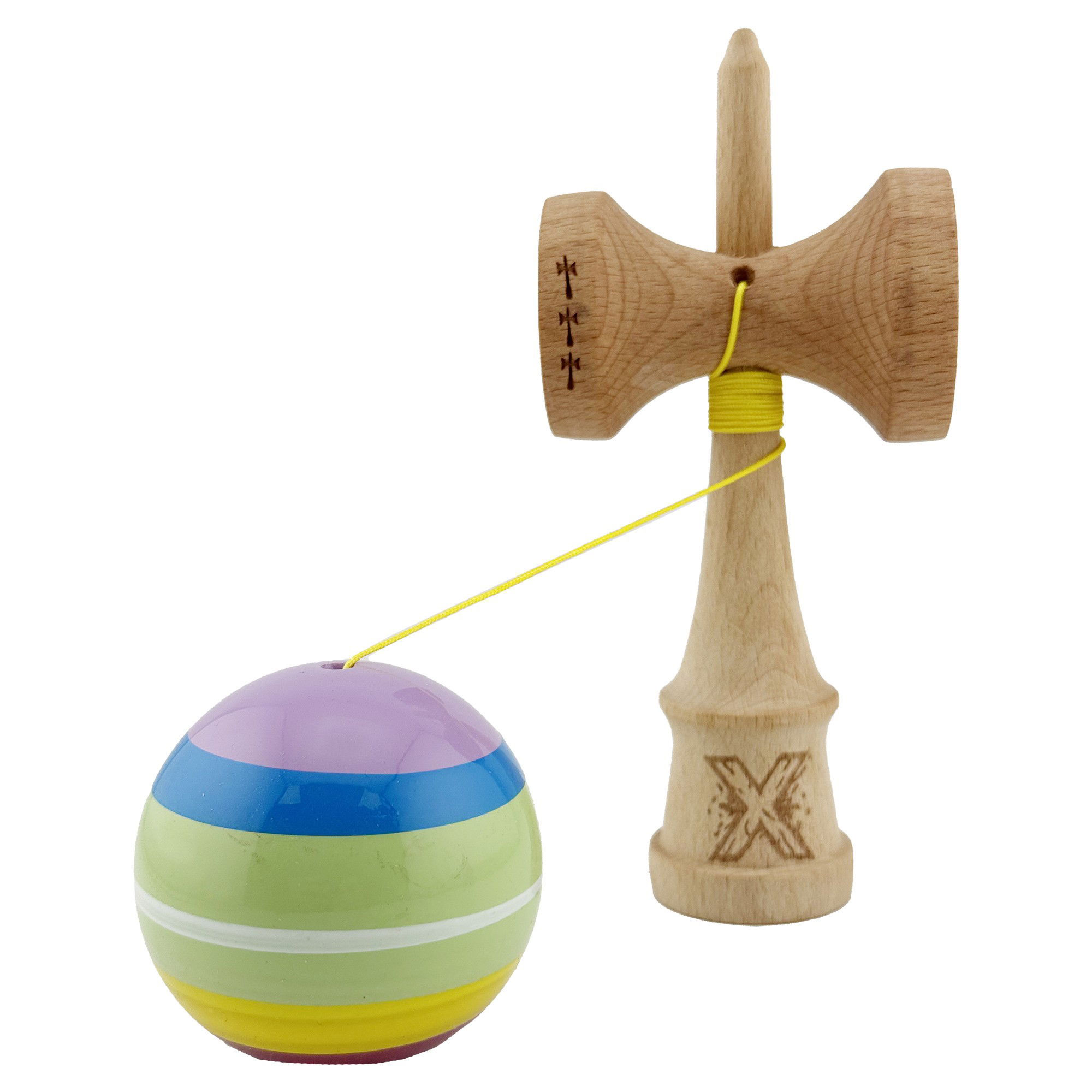 Kendama X SPECTRUM Originala, Profesionala, Flippy, Big Cups V2, Super Sticky Legendary Cupe Mari, Rulment Metalic cu Ata 55 cm, Multicolor [3]