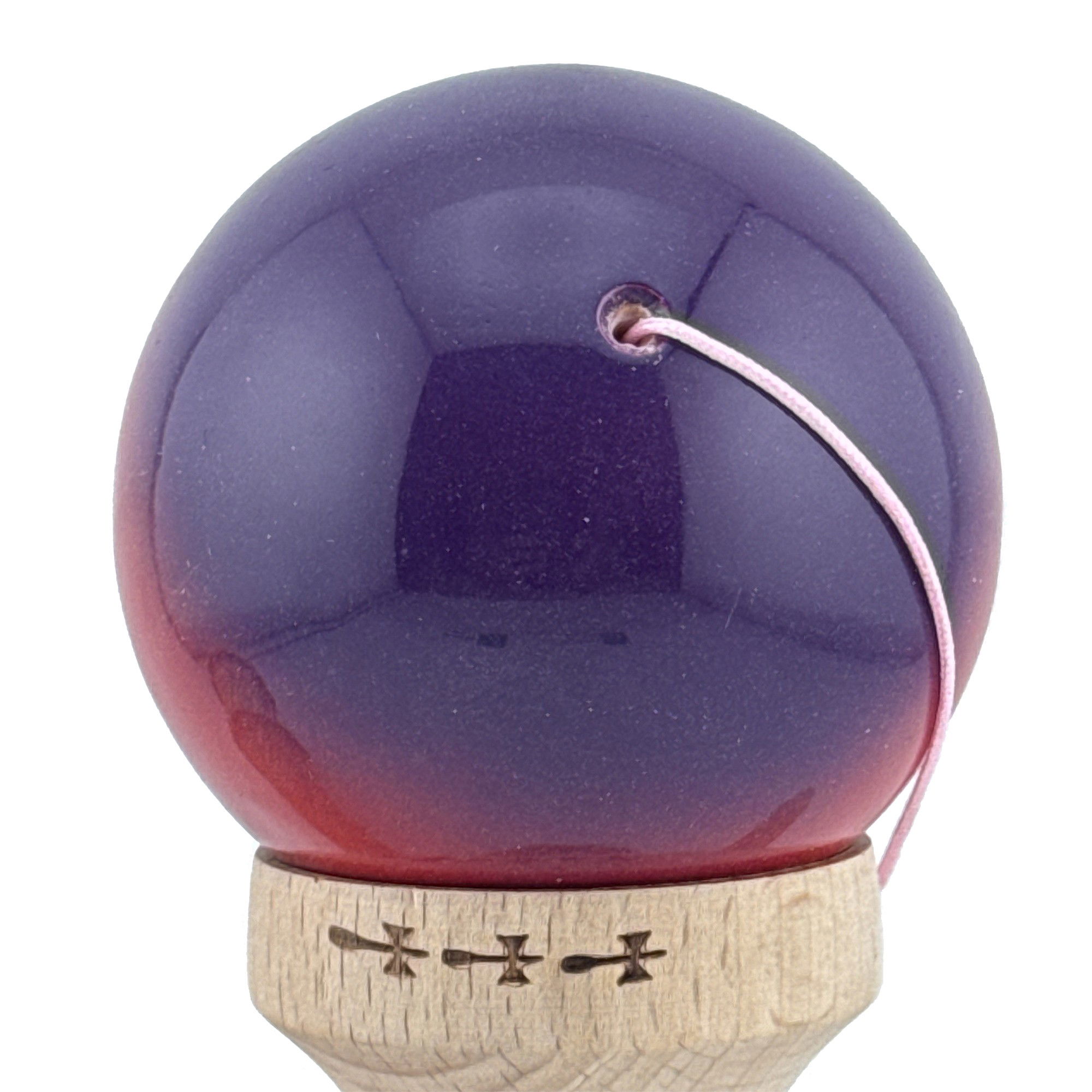 Kendama X Originala, Profesionala, Flippy, Big Cups V2, Super Sticky Cupe Mari, Rulment Metalic cu Ata 55 cm, Mov/Rosu/Negru [8]