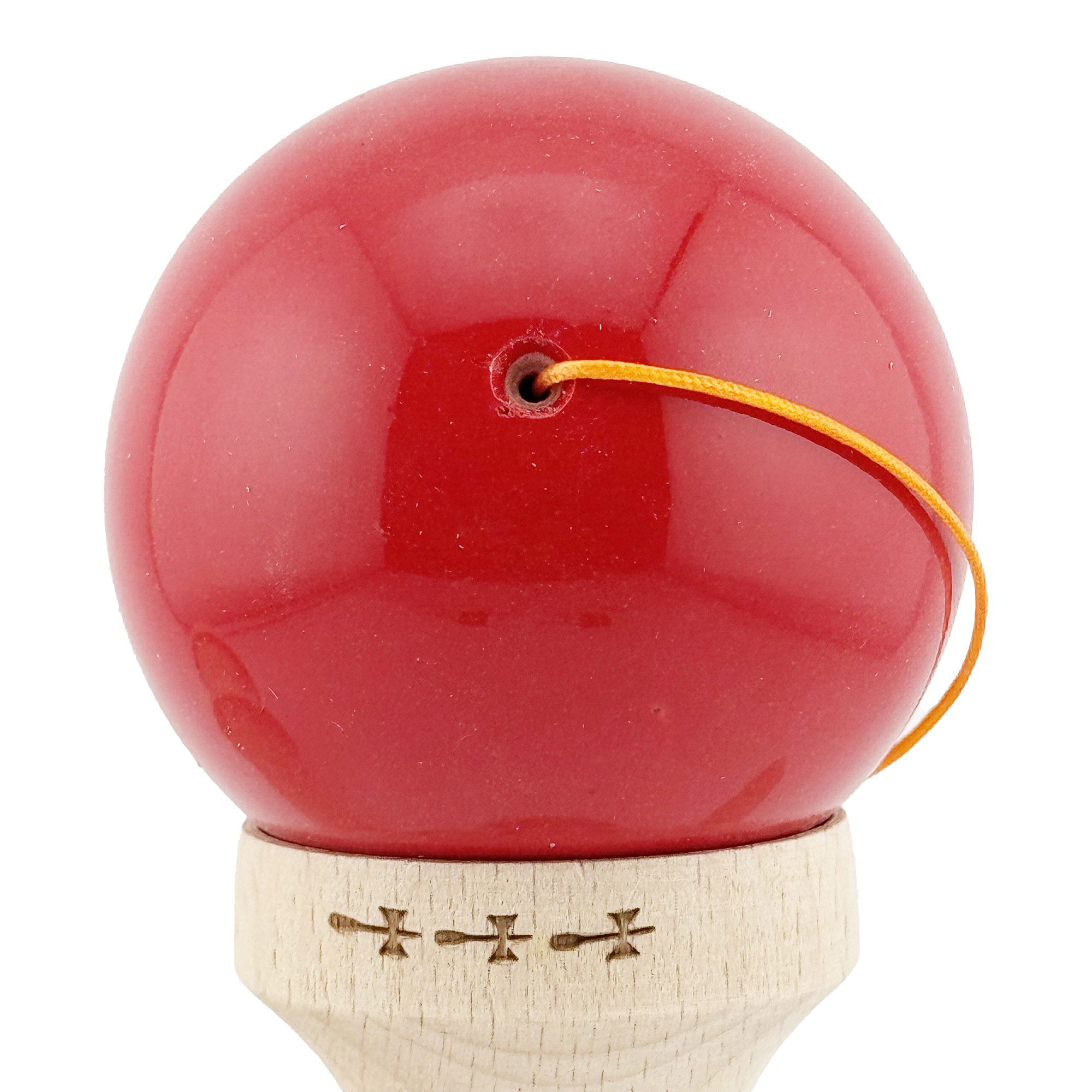 Kendama X Originala, Profesionala, Flippy, Big Cups V2, Super Sticky cu Cupe Mari, din lemn 18 cm, Rulment Metalic cu Ata 55 cm, Gradient Rosu/Alb [8]