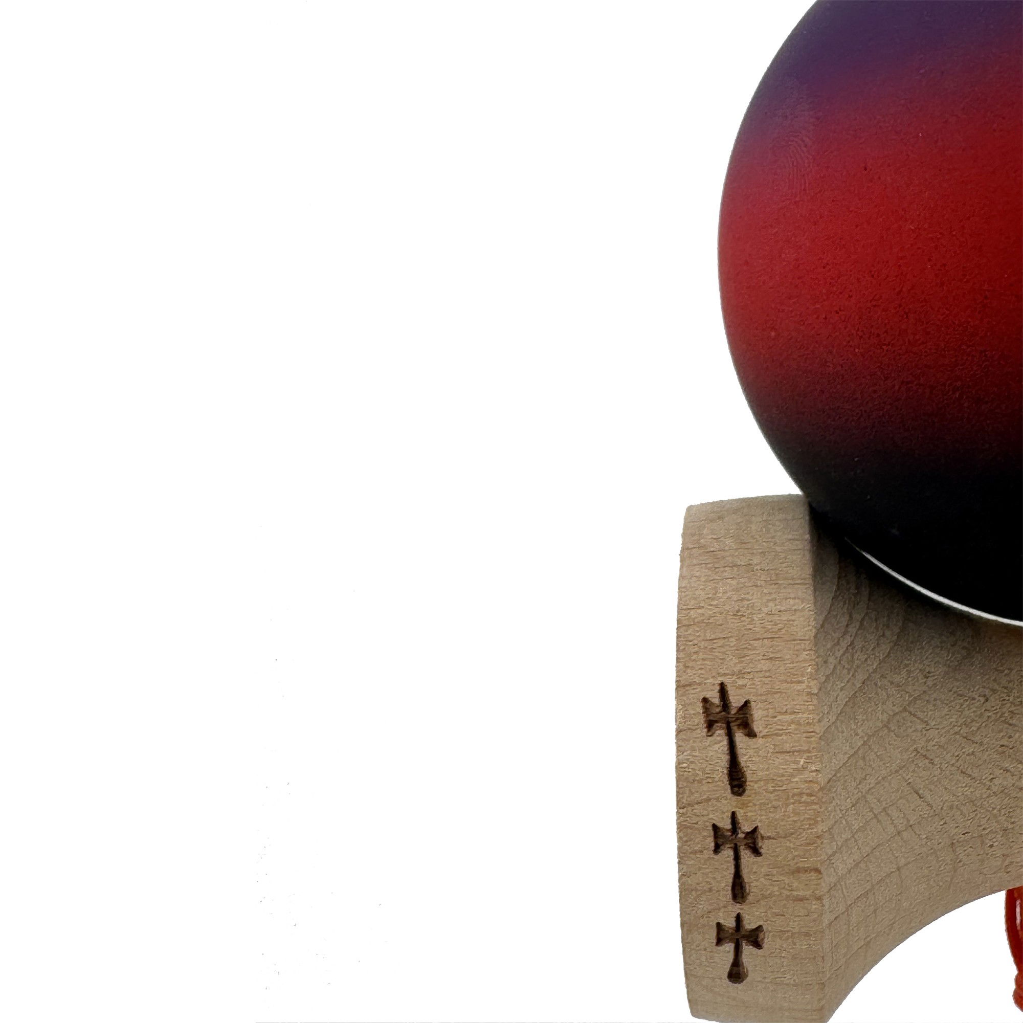 Kendama X Originala, Profesionala, Flippy, Big Cups V2, Rubber Grip cu Cupe Mari, Rulment Metalic cu Ata 55 cm, Mov/Rosu/Negru [7]