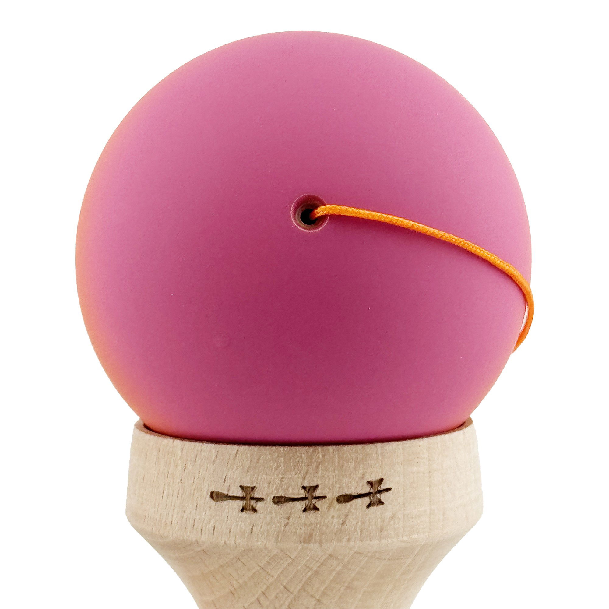 Kendama X Originala, Profesionala, Flippy, Cupe Mari KING SIZE V3, Rubber Grip, Gaura in Baza, Rulment Metalic, din lemn 18 cm, Ata 62/65 cm, Gradient Roz/Rosu/Galben [9]