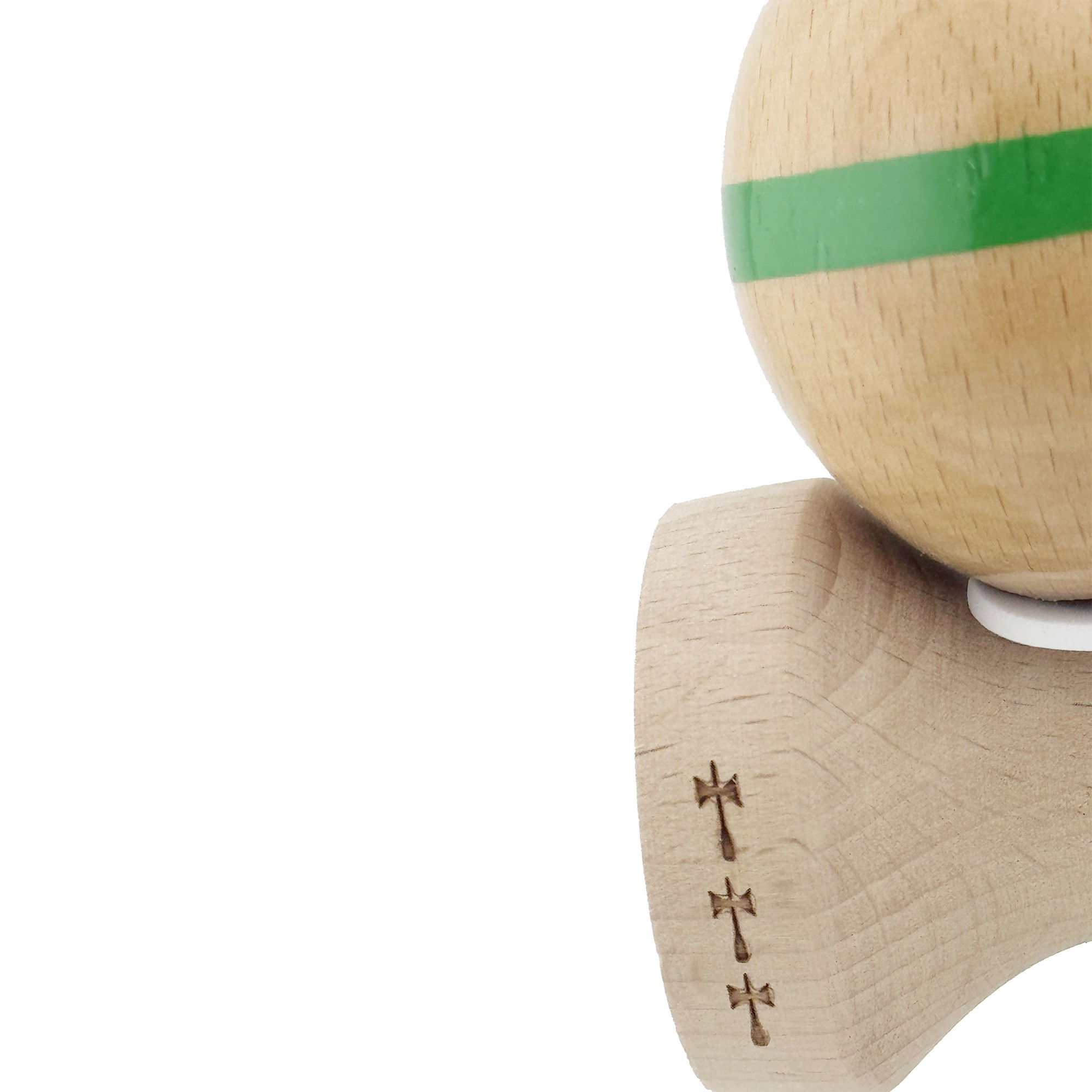 Kendama X Originala, Profesionala, Flippy, Super Sticky, Cupe Mari KING SIZE V3, Gaura in Baza, Rulment Metalic, din lemn 18 cm, Ata 62/65 cm, Original Verde [8]