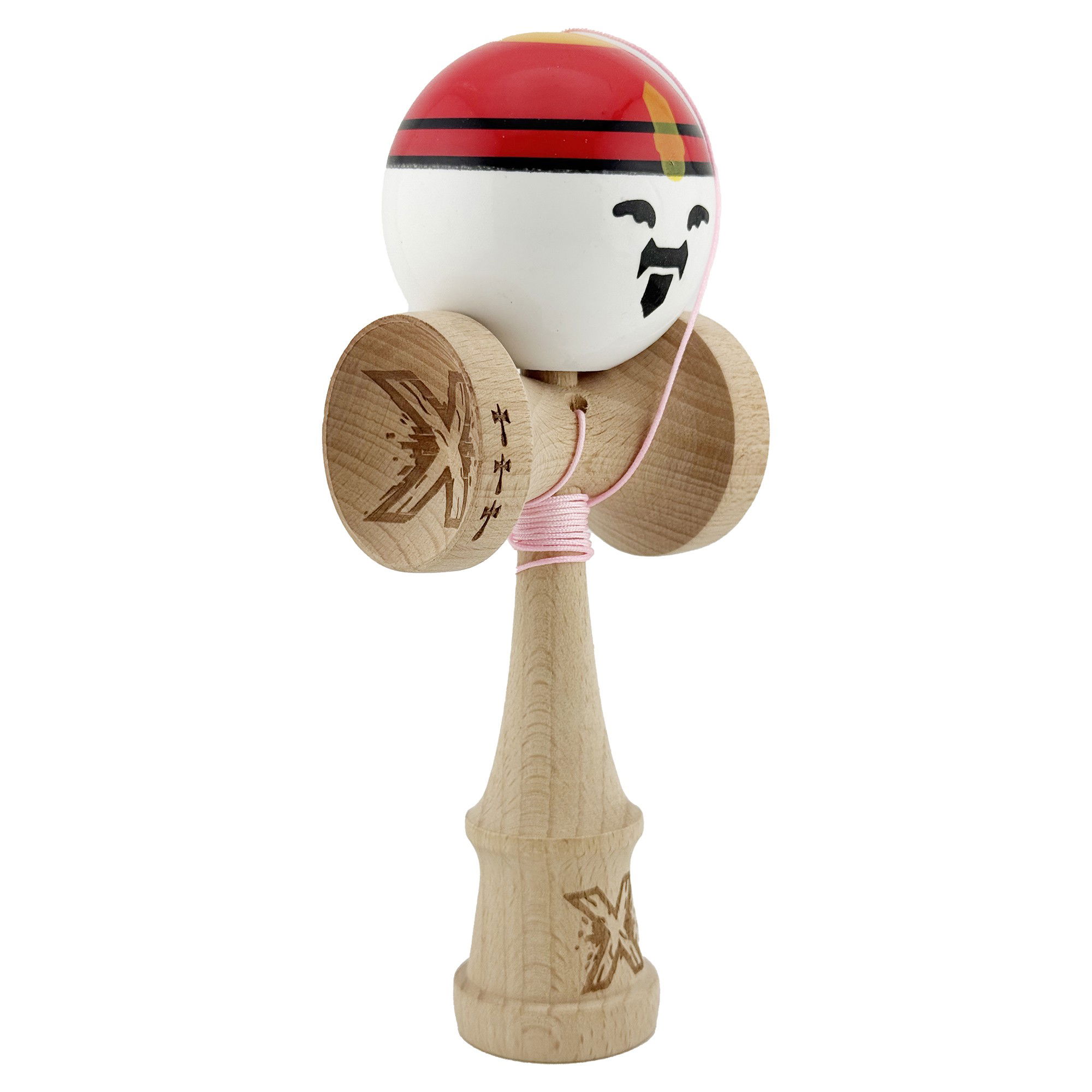 Kendama Super Sticky V2 Cupe Mari - Kendama X Originala, Profesionala, Flippy, Big Cups V2, Model Rege Super Sticky Legendary Cupe Mari, Rulment Metalic cu Ata 55 cm, Maner Maro