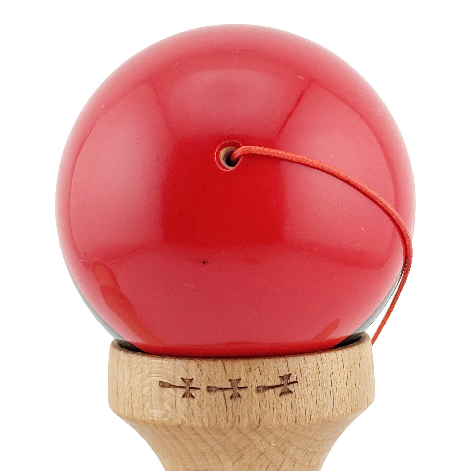 Kendama X Originala, Profesionala, Flippy, Big Cups V2, Super Sticky cu Cupe Mari, Rulment Metalic, din lemn 18 cm, Ata 55 cm, Rosu/Negru/Galben [9]