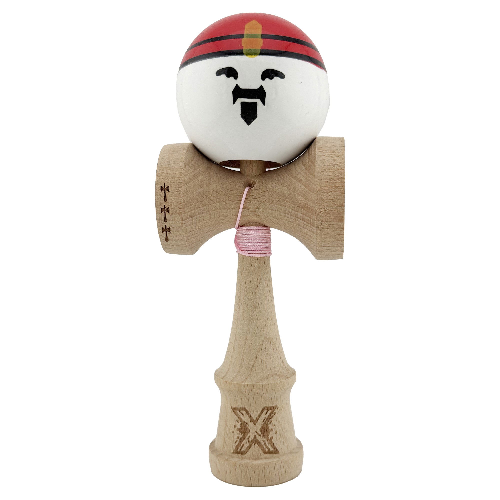 Kendama Super Sticky V2 Cupe Mari - Kendama X Originala, Profesionala, Flippy, Big Cups V2, Model Rege Super Sticky Legendary Cupe Mari, Rulment Metalic cu Ata 55 cm, Maner Maro