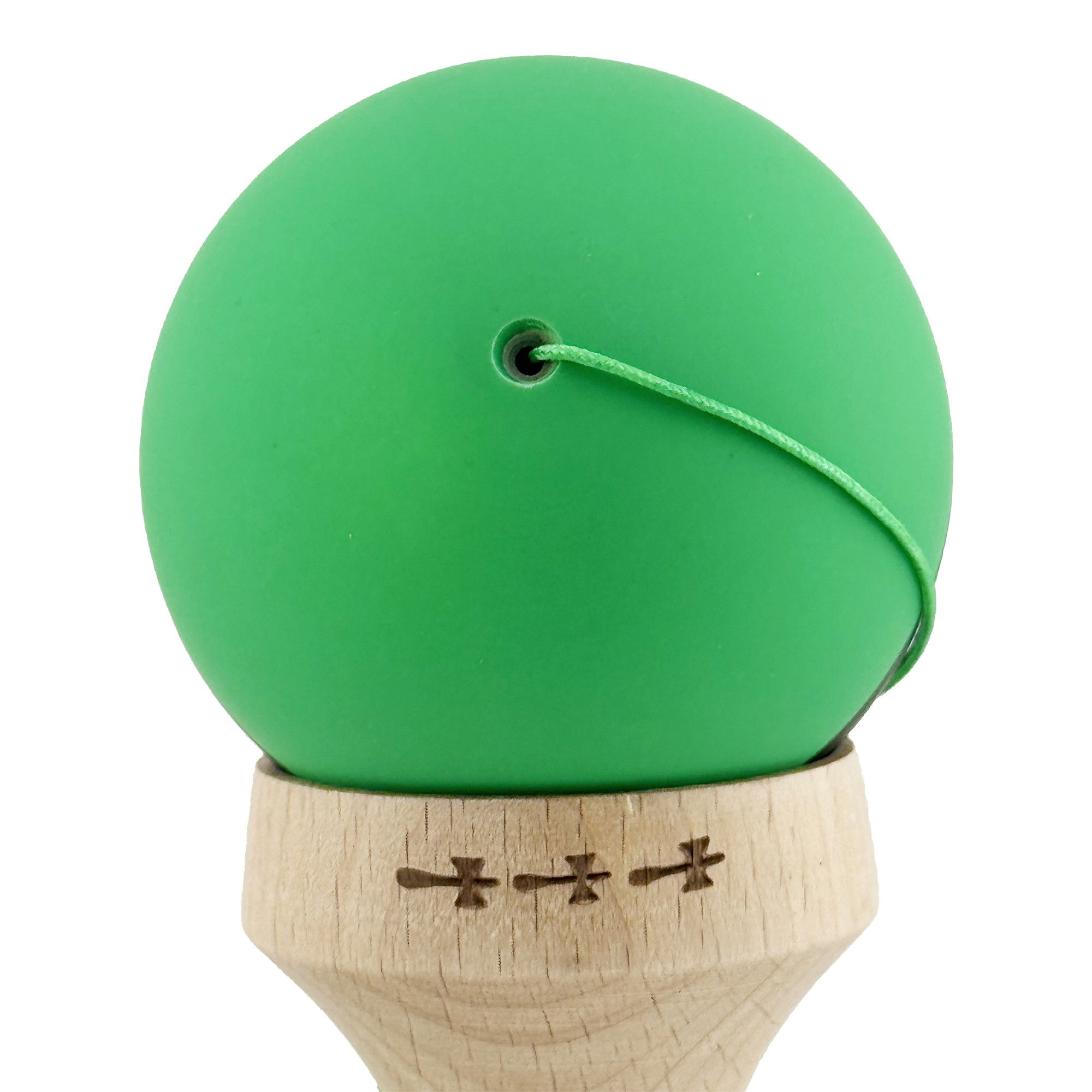 Kendama X Originala, Profesionala, Flippy, Cupe Mari KING SIZE V3, Rubber Grip, Gaura in Baza, Rulment Metalic, din lemn 18 cm, Ata 62/65 cm, Bicolor Verde/Negru [9]