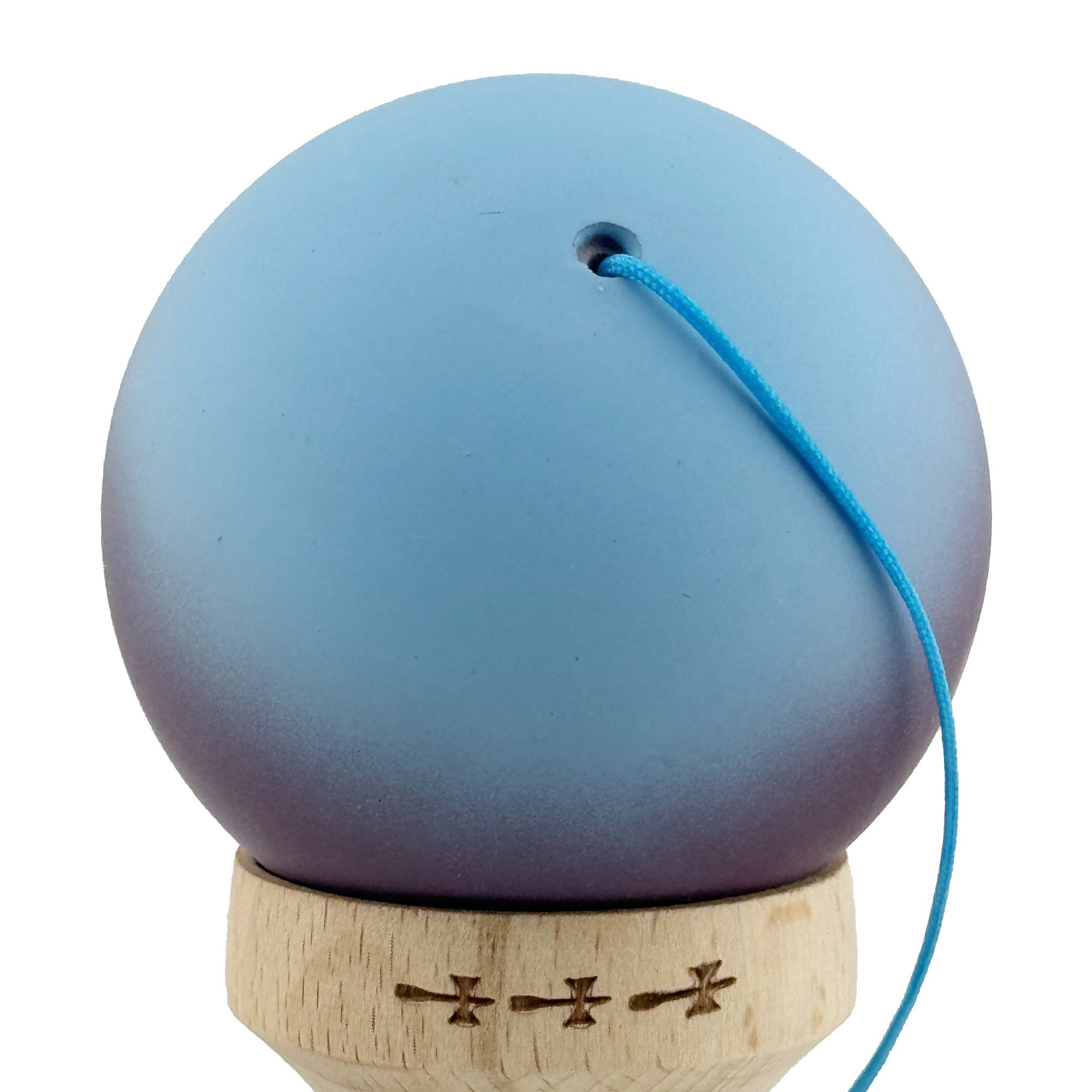 Kendama X Originala, Profesionala, Flippy, Big Cups V2, Rubber Grip cu Cupe Mari, Rulment Metalic cu Ata 55 cm, Gradient Albastru/Mov/Roz [8]