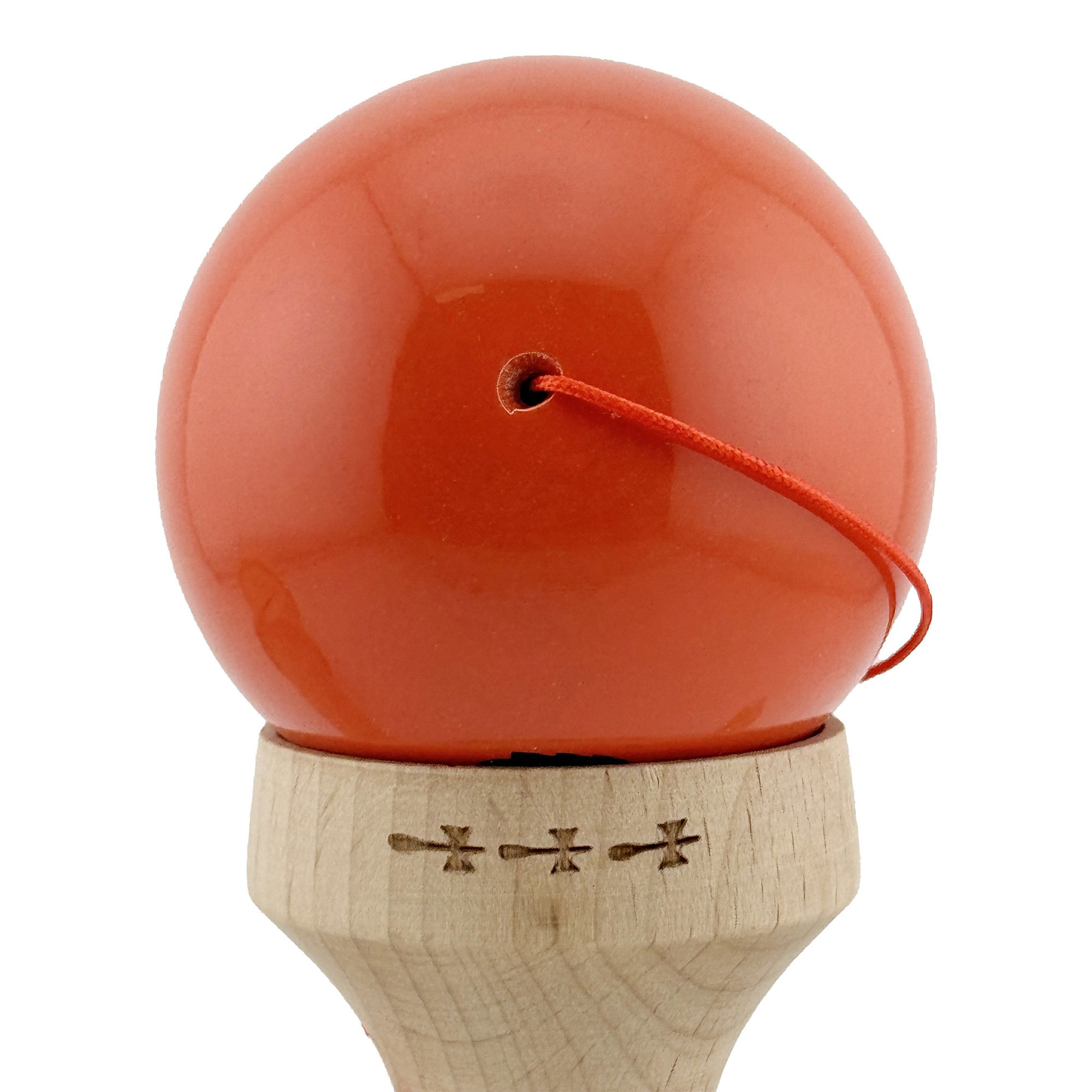 Kendama X Originala, Profesionala, Flippy, Brown Monkey, Super Sticky cu Cupe Mari King Size V3, Rulment Metalic si Gaura in Baza, din Lemn 18 cm, Ata 62/65 cm, Rosu [10]