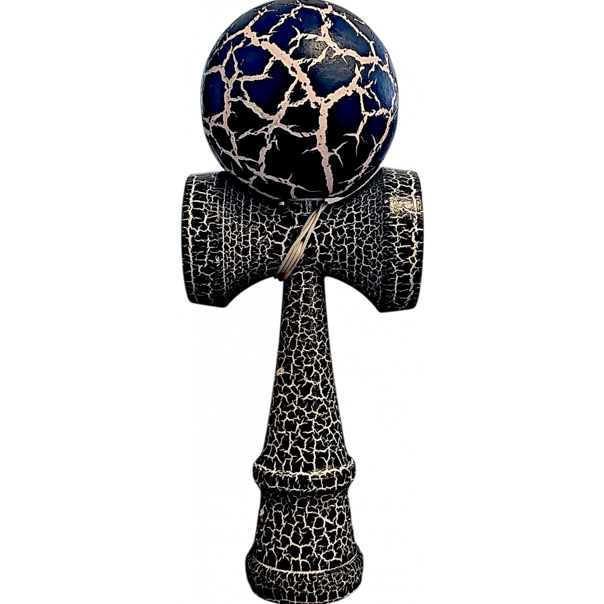 Kendama Cracked - Kendama X Originala, Profesionala, Flippy, Cracked, din Lemn, 18 cm, Negru Alb