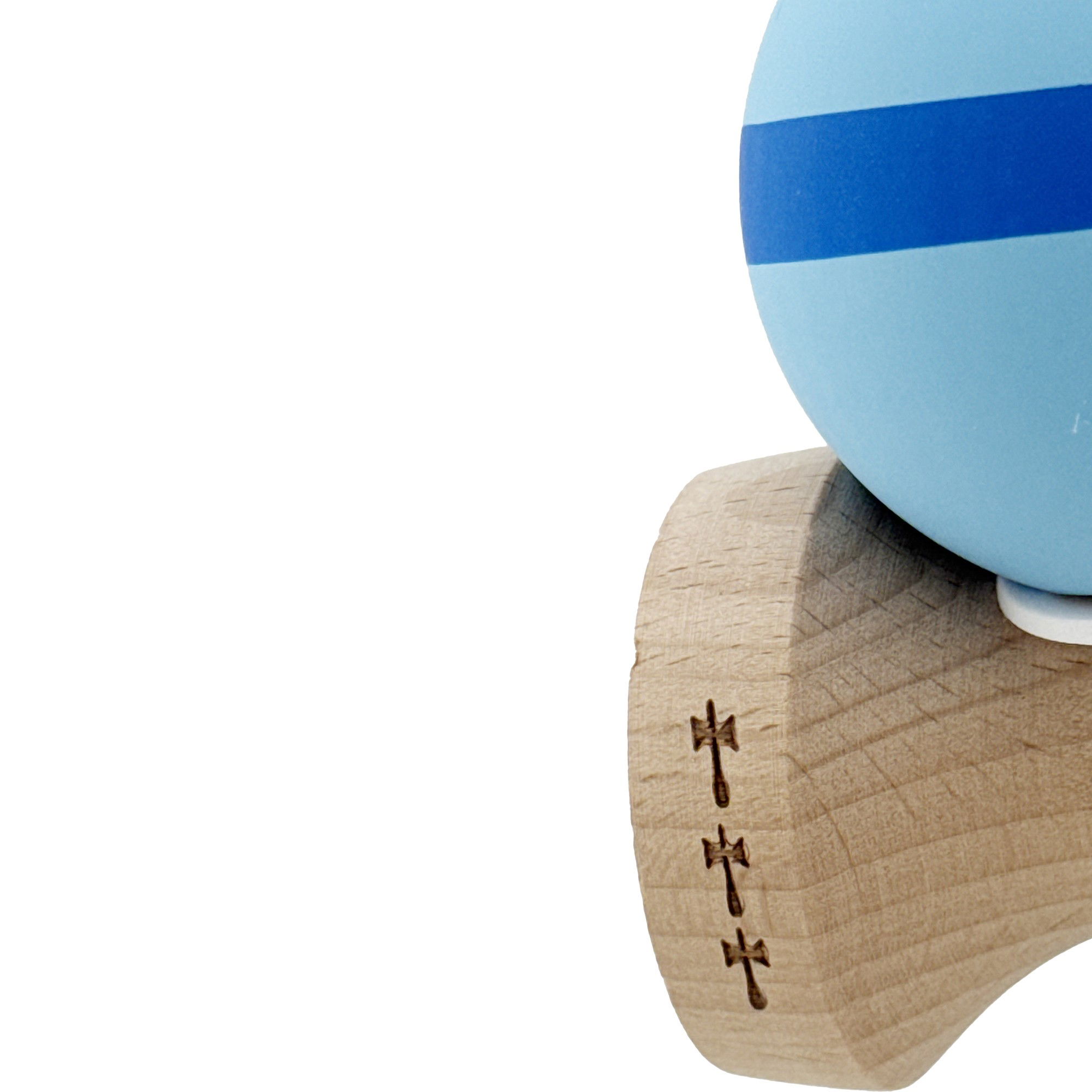 Kendama X Originala, Profesionala, Flippy, Cupe Mari KING SIZE V3, Rubber Grip, Gaura in Baza, Rulment Metalic, din lemn 18 cm, Ata 62/65 cm, M Bleu/Albastru/Bleu [8]