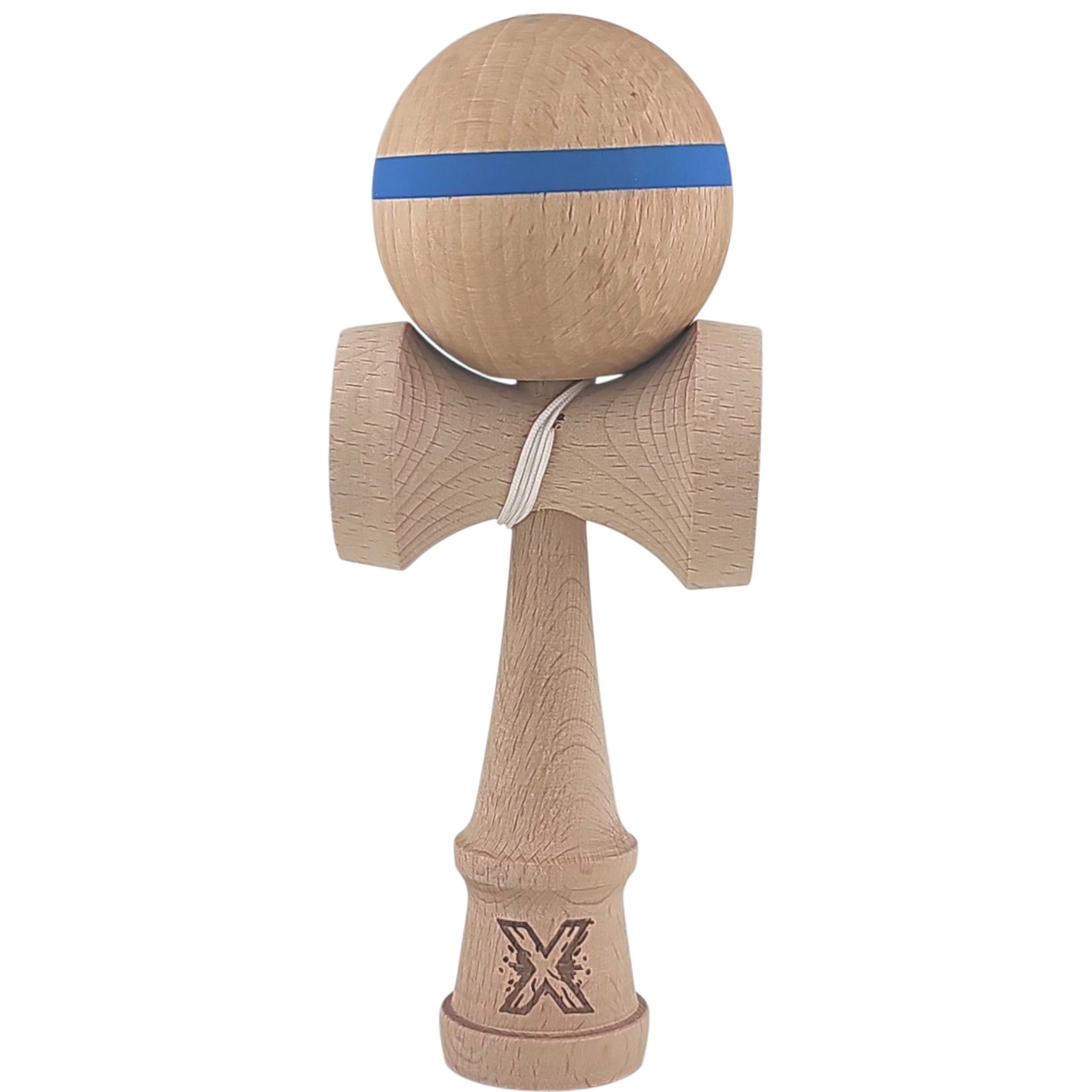 Kendama Special - Kendama X Originala, Profesionala, Flippy, din Lemn, 18 cm, Special, Model cu Dunga, Albastru