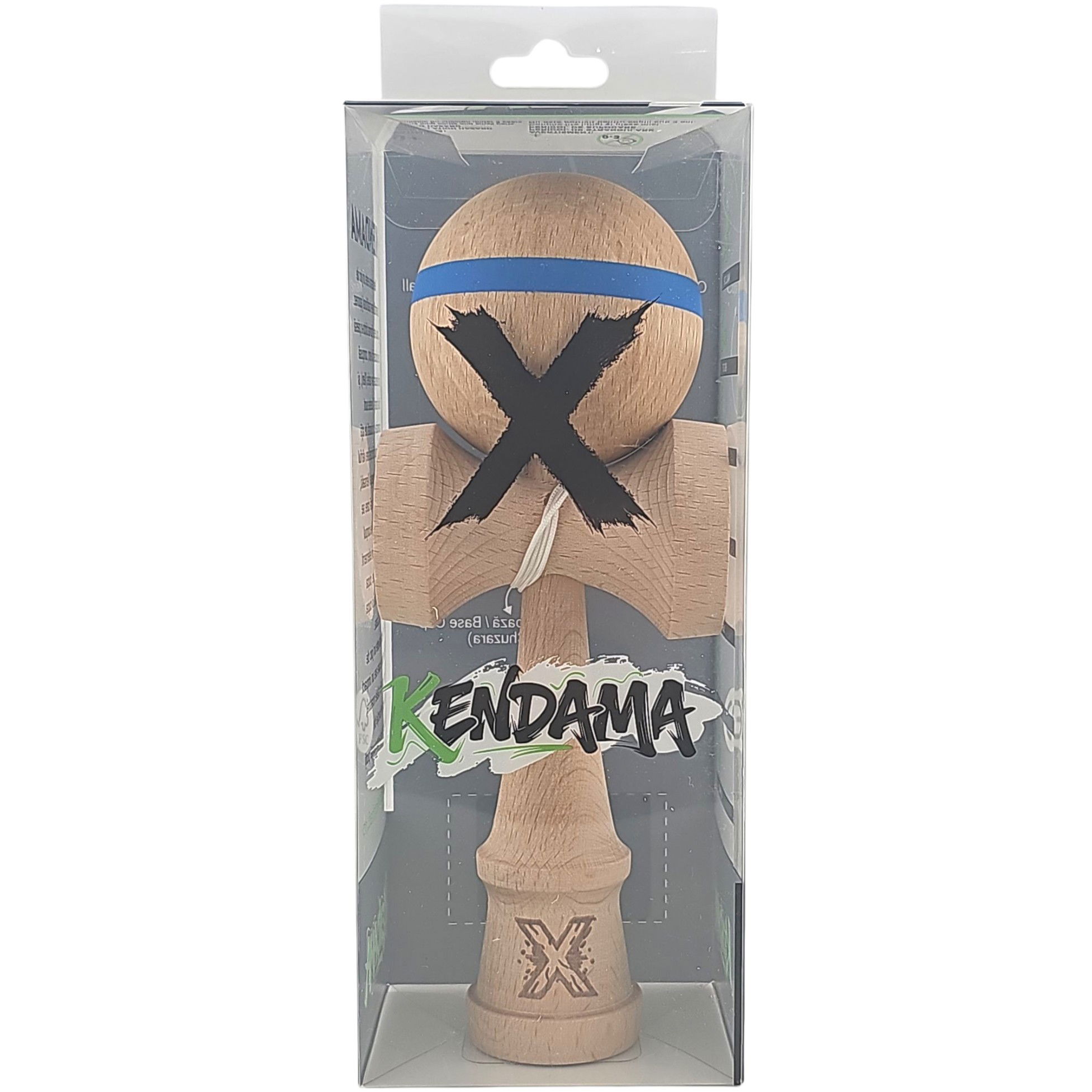 Kendama X Originala, Profesionala, Flippy, din Lemn, 18 cm, Special, Model cu Dunga, Albastru [4]