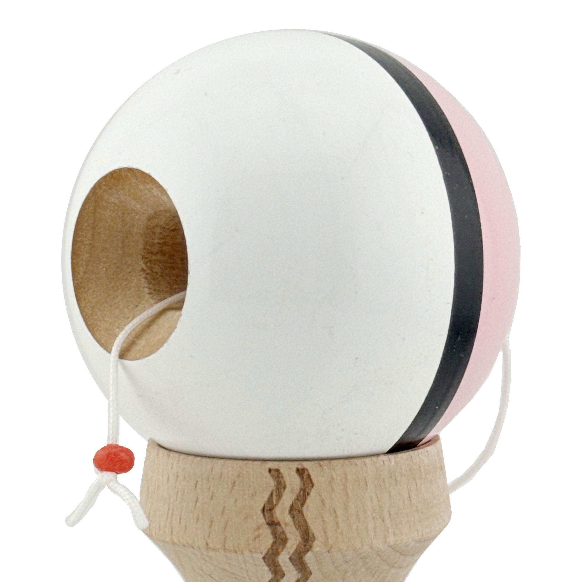 Kendama X Originala, Profesionala, Flippy, din Lemn, Gravata, 18 cm, Super Sticky, Roz/Negru/Alb [5]