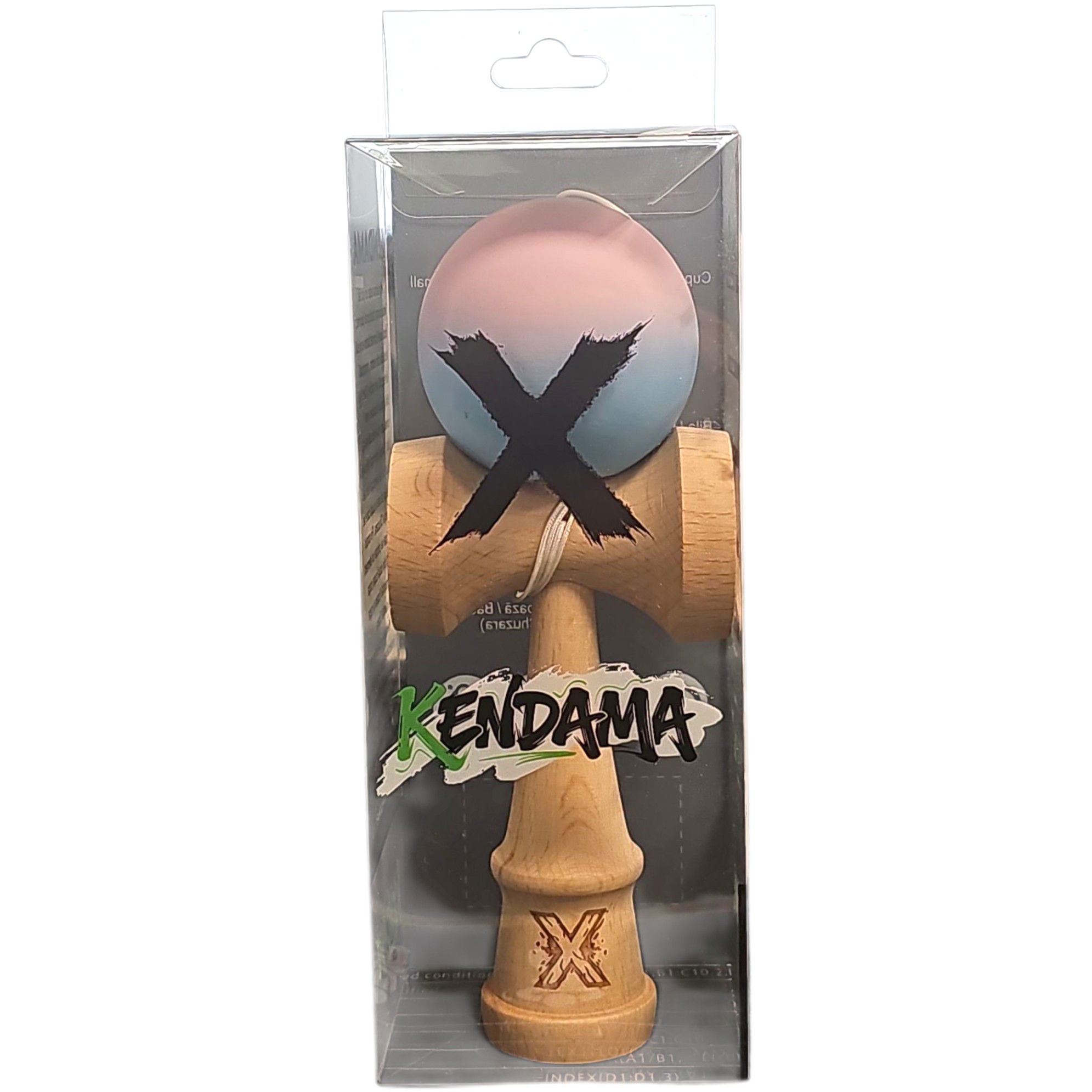Kendama X Originala, Profesionala, Flippy, din Lemn, Rubber Grip, 18 cm, Lila/Turcoaz [4]
