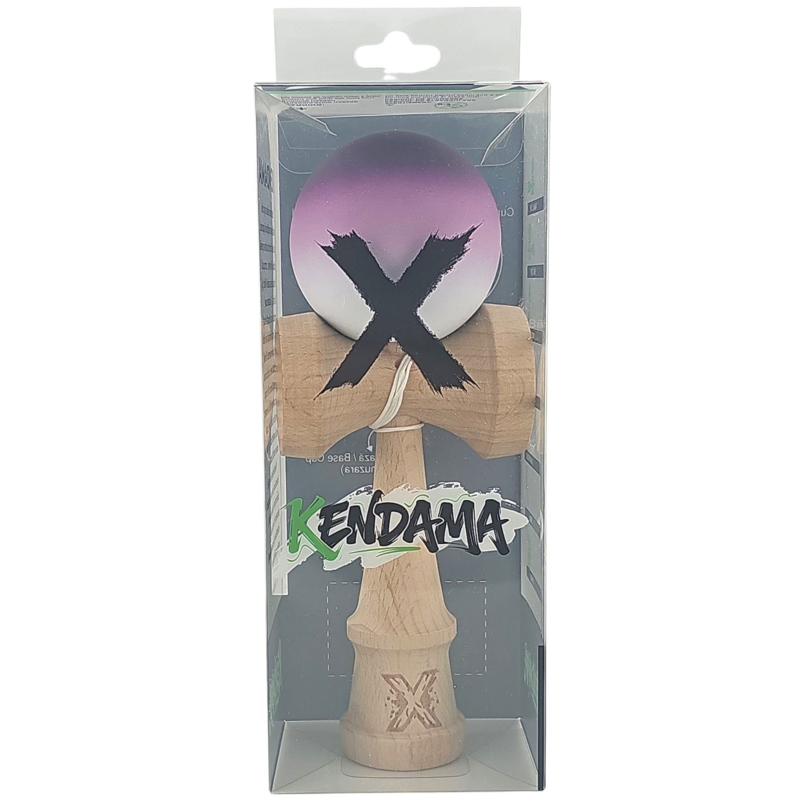Kendama X Originala, Profesionala, Flippy, din Lemn, Rubber Grip, 18 cm, Negru/Maro/Alb [4]