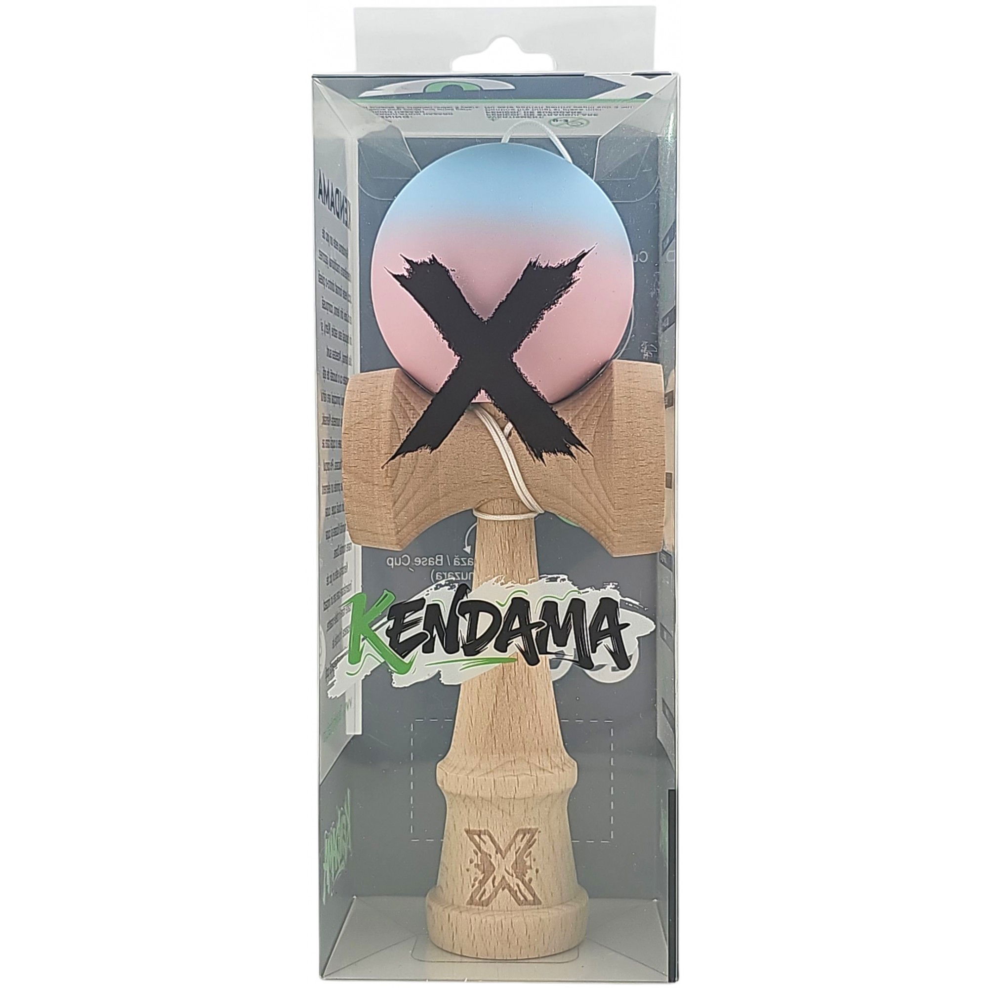 Kendama X Originala, Profesionala, Flippy, din Lemn, Rubber Grip, 18 cm, Albastru/Lila [5]
