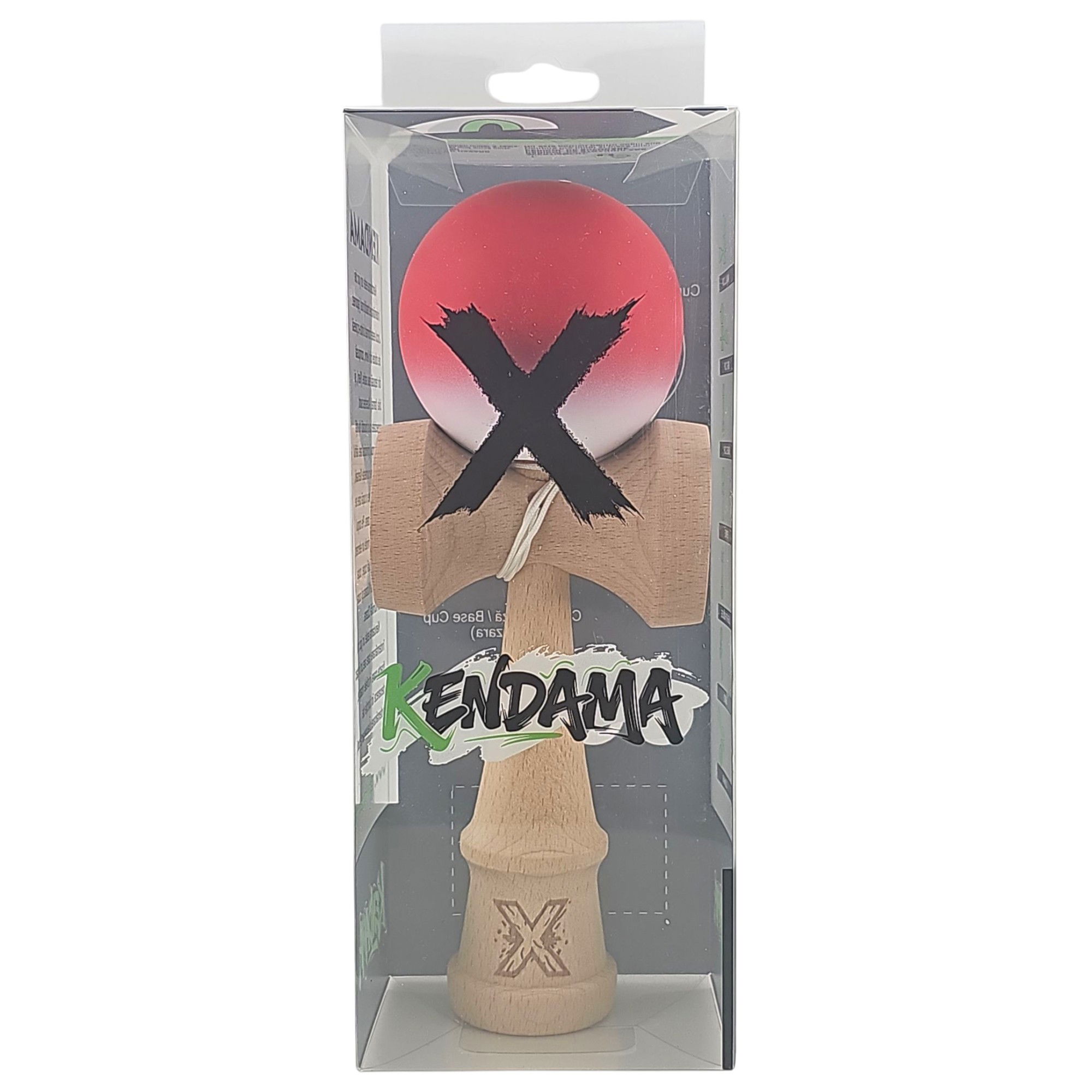 Kendama X Originala, Profesionala, Flippy, din Lemn, Rubber Grip, 18 cm, Gradient Rosu/Alb [4]