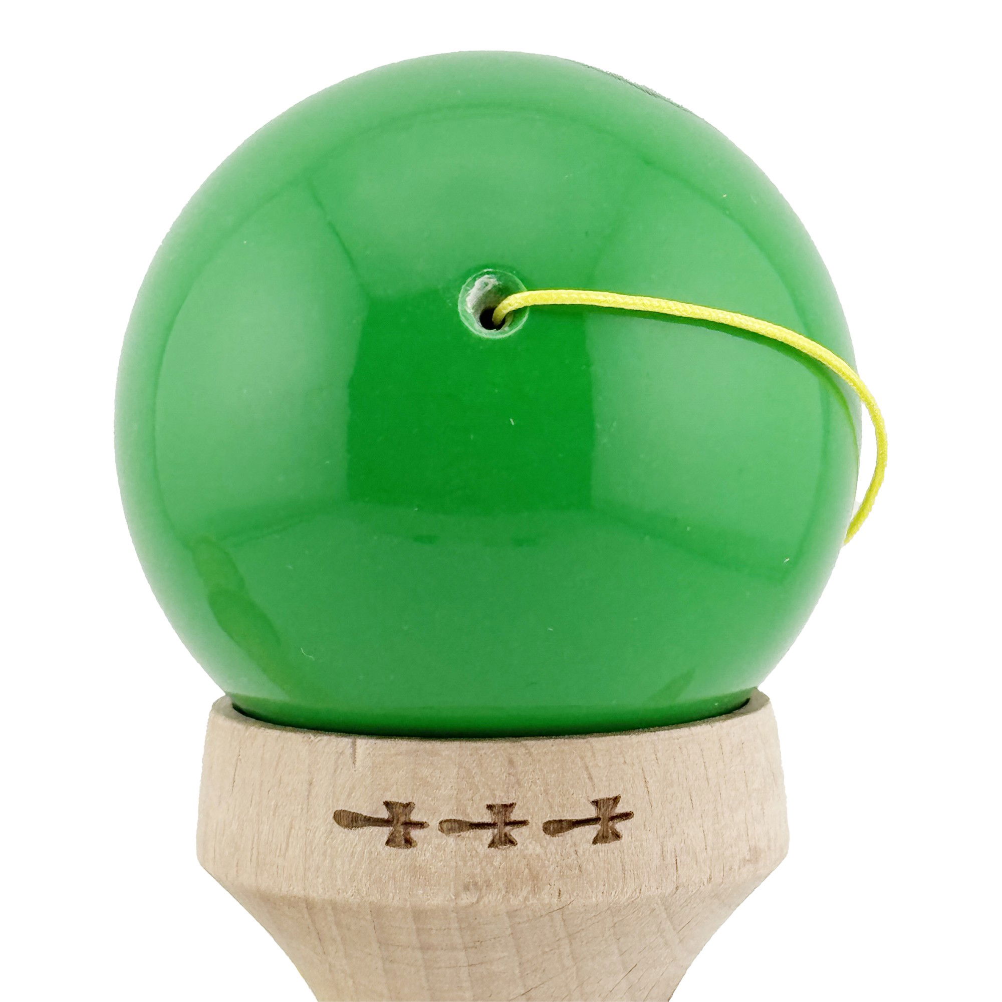 Kendama X Originala, Profesionala, Flippy, Green Monkey, Super Sticky cu Cupe Mari King Size V3, Rulment Metalic si Gaura in Baza, din Lemn 18 cm, Ata 62/65 cm, Verde [10]