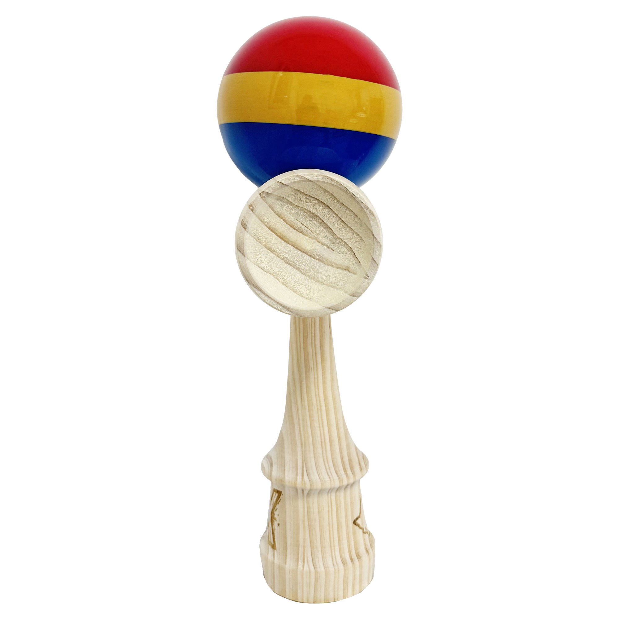 Kendama X Originala, Profesionala, Flippy, Inaltime 52 cm, SUPER BIG cu Cupe KING SIZE, Bila Super Sticky, Diametrul 17 cm, din Lemn, Multicolor [6]