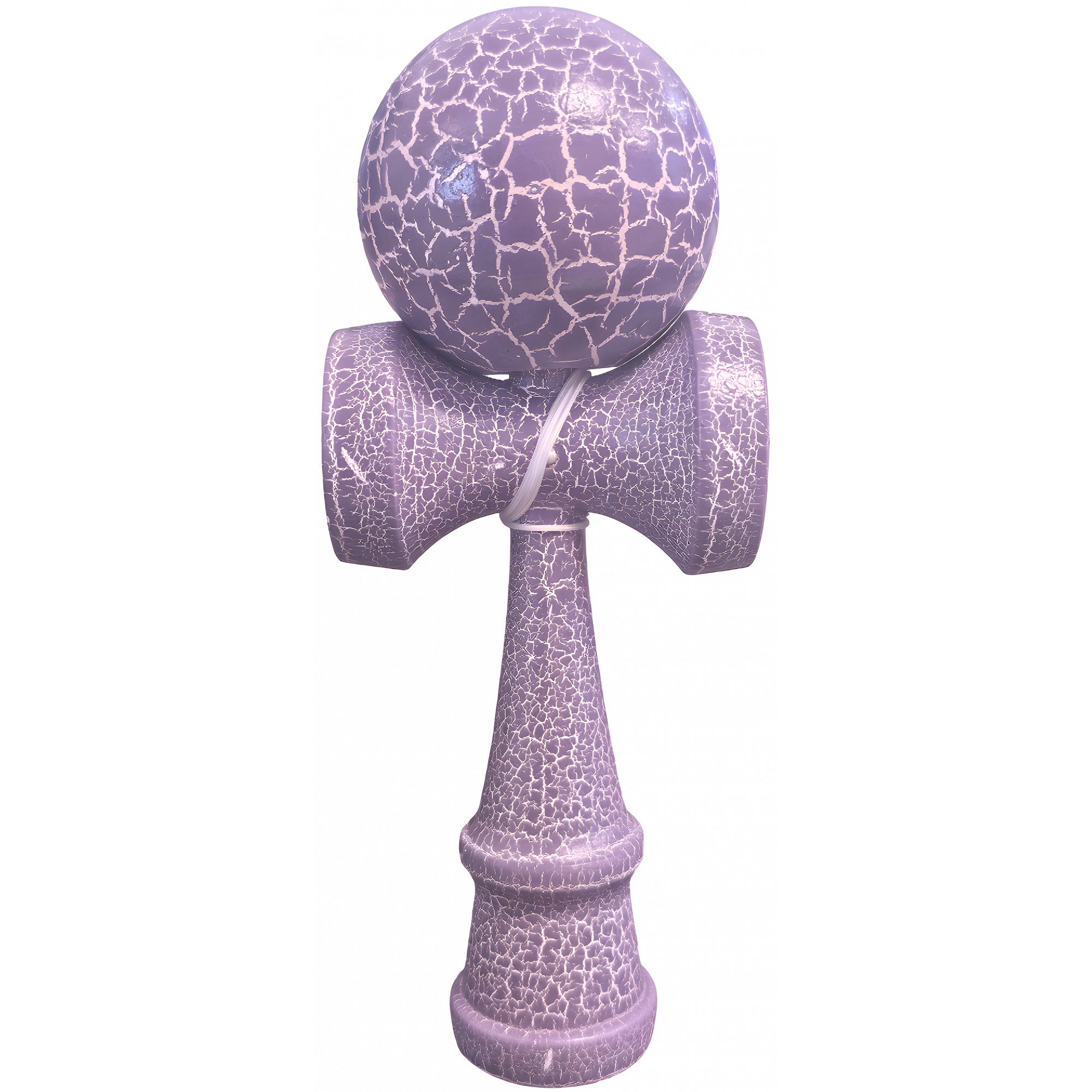 Kendama Cracked - Kendama X Originala, Profesionala, Flippy, Kendama Cracked, din Lemn - 18 cm, Lila/Alb