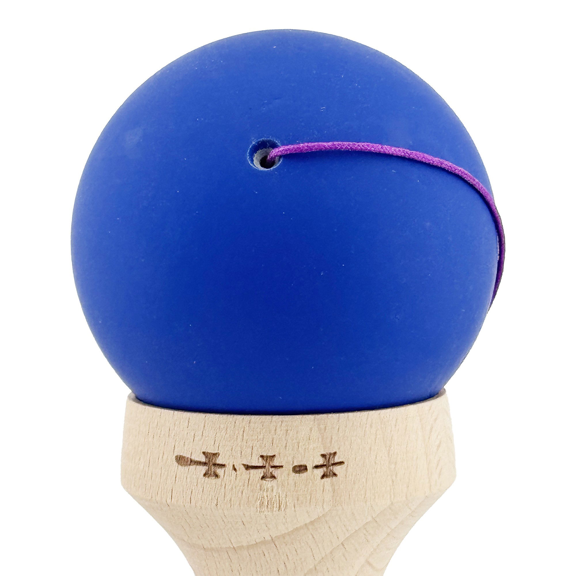 Kendama X Originala, Profesionala, Flippy, Rubber Grip, Cupe Mari KING SIZE V3, Gaura in Baza, Rulment Metalic, din lemn 18 cm, Ata 62/65 cm, Bicolor Albastru inchis/Rosu [10]