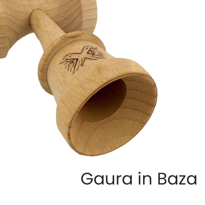 Kendama X Originala, Profesionala, Flippy, Rubber Grip, Cupe Mari KING SIZE V3, Gaura in Baza, Rulment Metalic, din lemn 18 cm, Ata 62/65 cm, Bicolor Mov/Albastru [11]