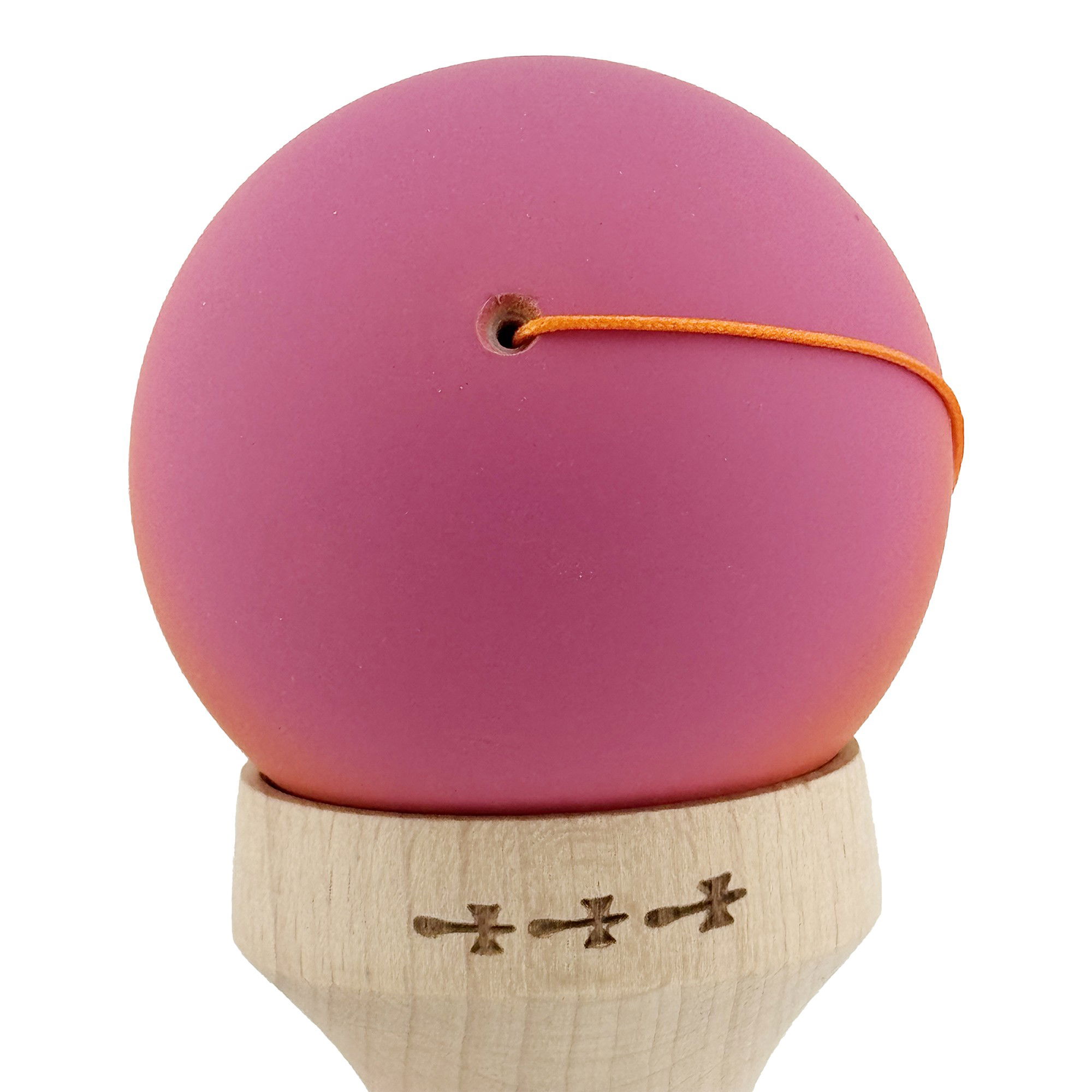 Kendama X Originala, Profesionala, Flippy, Rubber Grip, din Lemn, 18 cm, V3, Roz/Portocaliu/Galben [10]