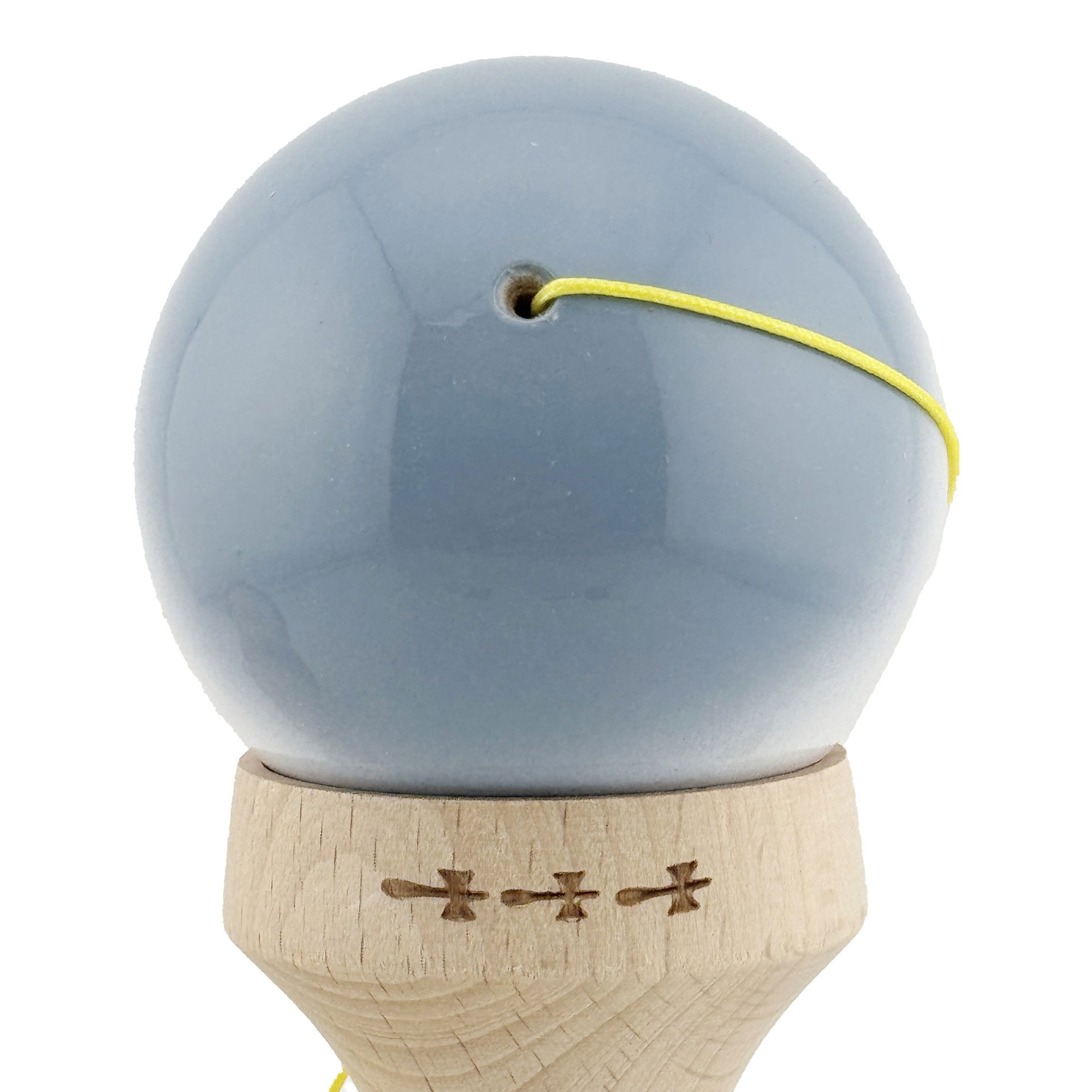 Kendama X Originala, Profesionala, Flippy, Super Sticky cu Cupe Mari KING SIZE V3, Gaura in Baza, Rulment Metalic, din lemn 18 cm, Ata 62/65 cm, Gradient Gri/Alb/Roz [10]