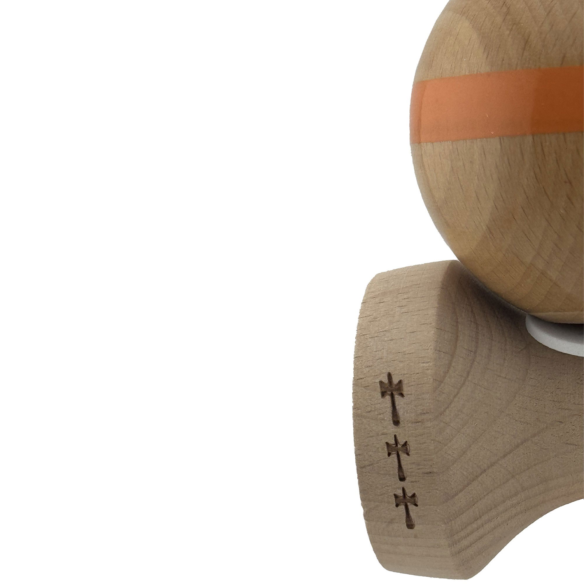 Kendama X Originala, Profesionala, Flippy, Super Sticky, Cupe Mari KING SIZE V3, Gaura in Baza, Rulment Metalic, din lemn 18 cm, Ata 62/65 cm, Original Portocaliu [8]