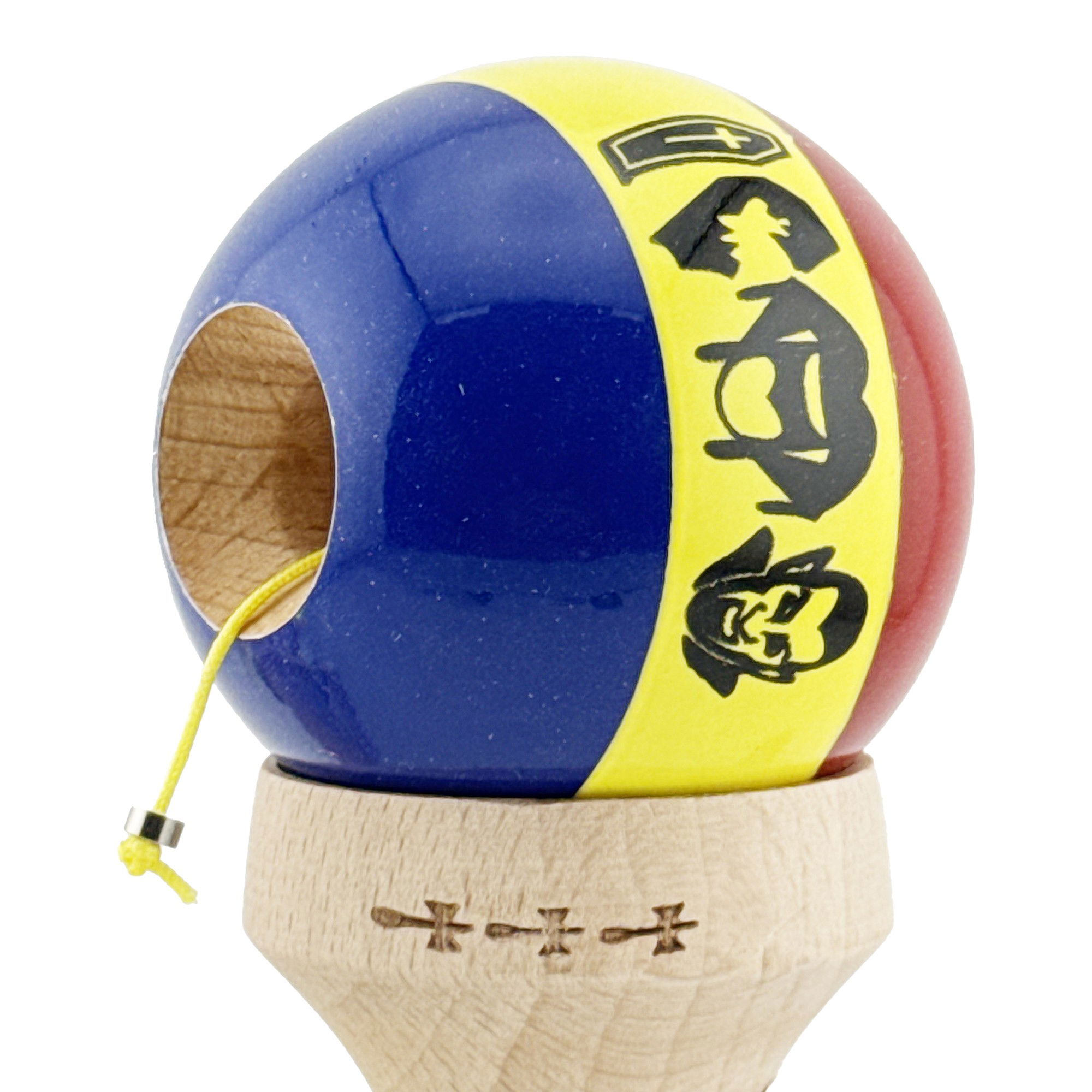 Kendama X Originala, Profesionala, Flippy, Tricolor Edition Vampir Dracula, Super Sticky cu Cupe Mari KING SIZE V3, Rulment Metalic si Gaura in Baza, din Lemn 18 cm, Ata 62/65 cm, Multicolor [7]