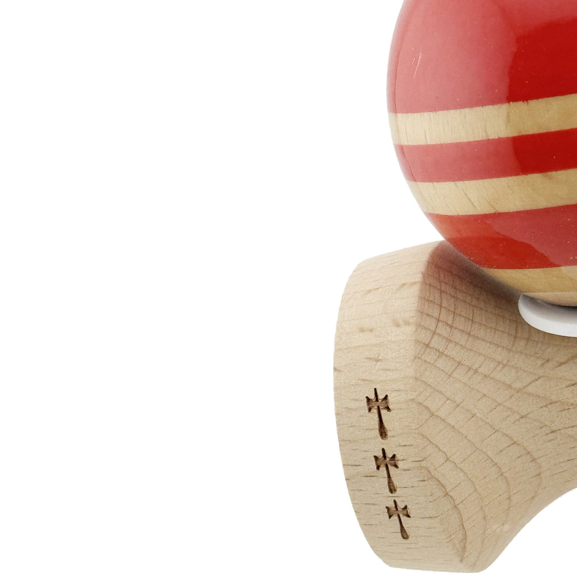 Kendama X Originala RAINBOW, Profesionala, Flippy, Cupe Mari KING SIZE V3, Super Sticky, Gaura in Baza, Rulment Metalic, din lemn 18 cm, Ata 62/65 cm, Rosu/Maro [7]
