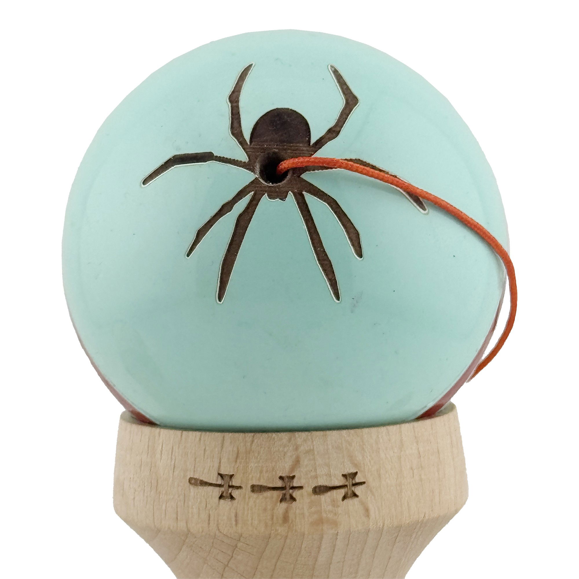 Kendama X Originala Silken, Profesionala, Flippy, Cupe Mari KING SIZE V3, Super Sticky, Gaura in Baza, Rulment Metalic, din lemn 18 cm, Ata 62/65 cm, Verde Mint [9]