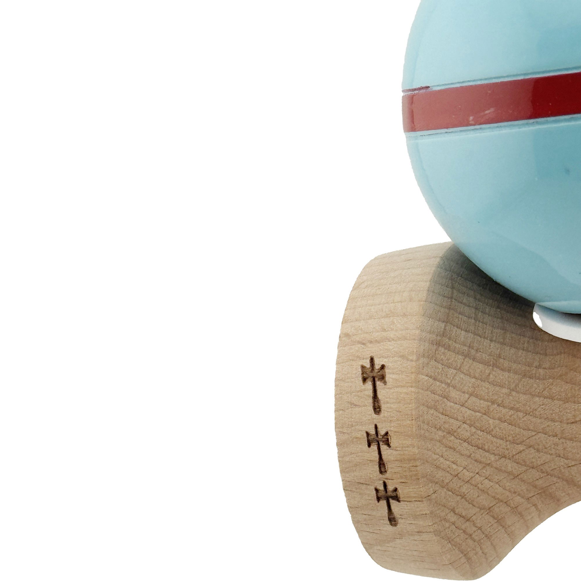Kendama X Originala Silken, Profesionala, Flippy, Cupe Mari KING SIZE V3, Super Sticky, Gaura in Baza, Rulment Metalic, din lemn 18 cm, Ata 62/65 cm, Albastru deschis [7]