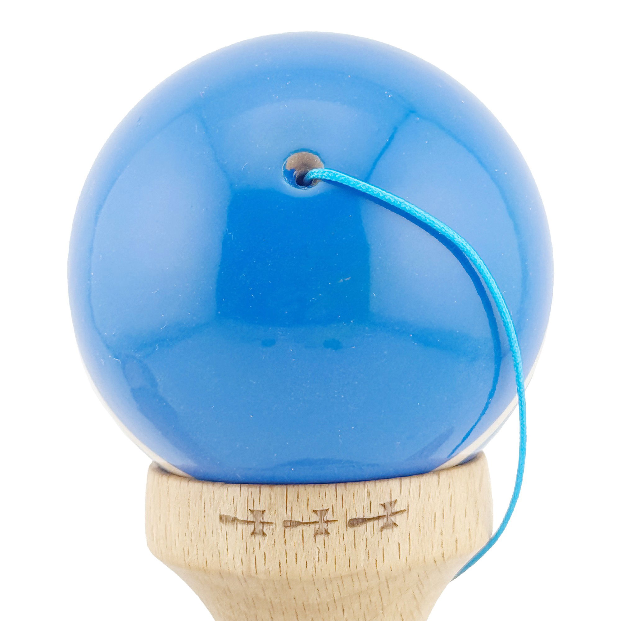 Kendama X Rainbow Originala, Profesionala, Flippy, Big Cups V2, Super Sticky cu Cupe Mari, Rulment Metalic, din lemn 18 cm, Ata 55 cm, Albastru/Maro [8]