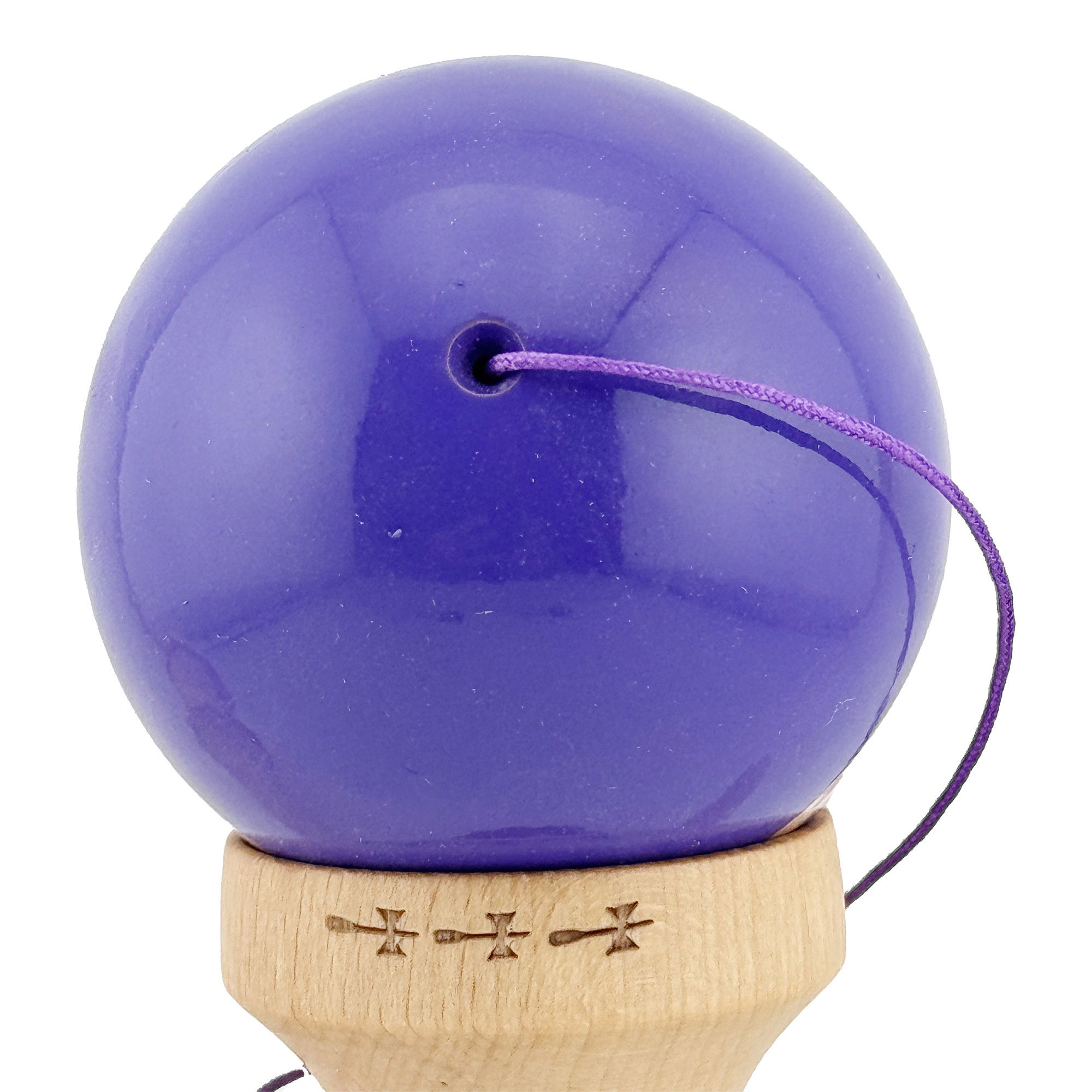 Kendama X Rainbow Originala, Profesionala, Flippy, Big Cups V2, Super Sticky cu Cupe Mari, Rulment Metalic, din lemn 18 cm, Ata 55 cm, Indigo/Maro [8]